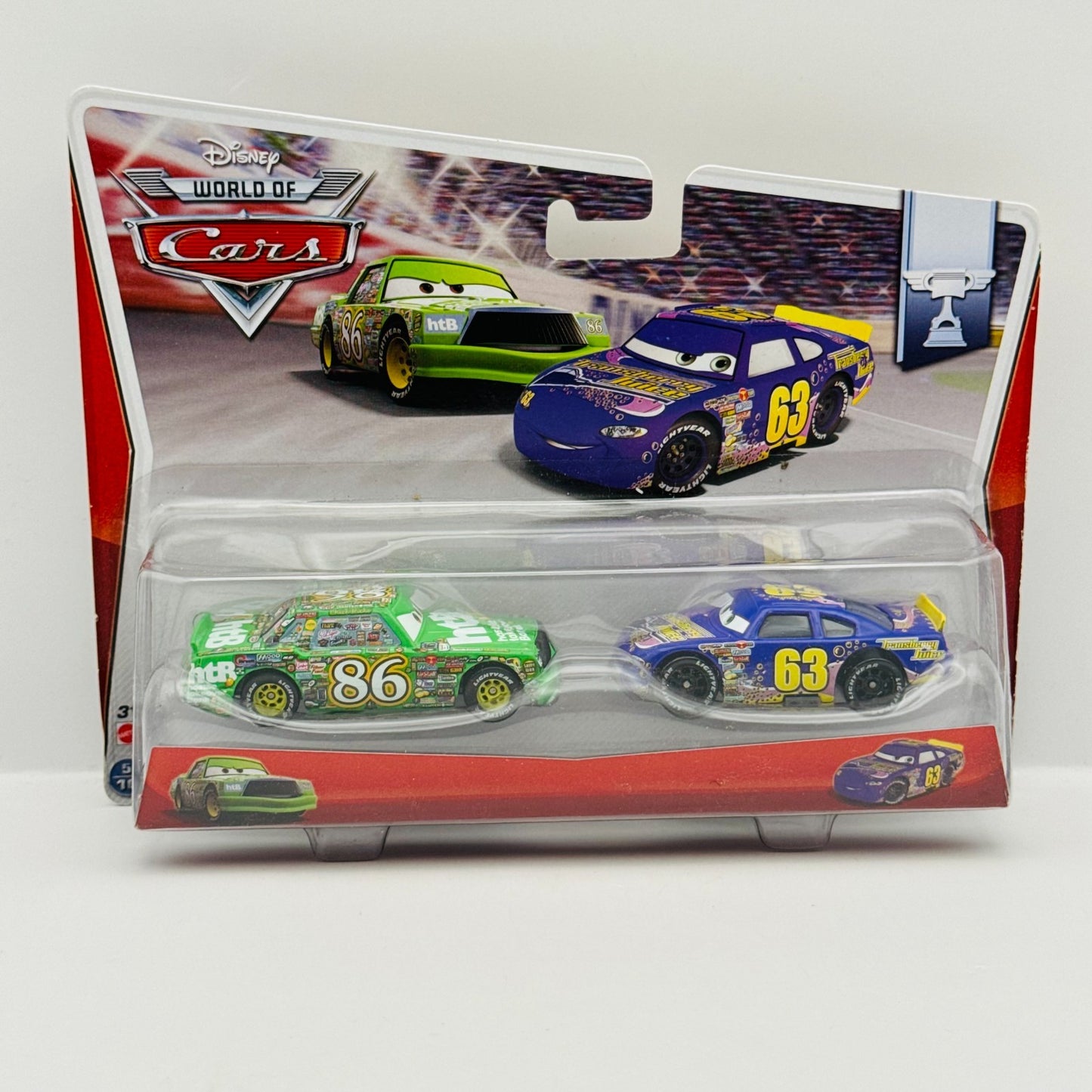 Disney Pixar Cars - CHICK HICKS & TRANSBERRY JUICE LEE REVKINS 2014 1:55 Diecast
