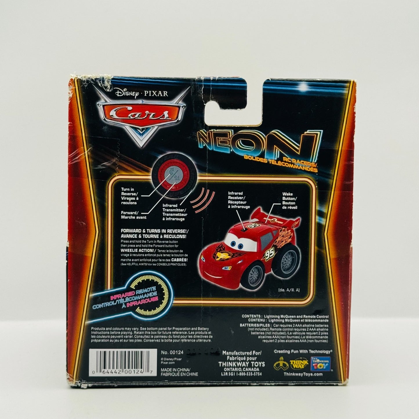 Disney Pixar Cars - NEON RACERS LIGHTNING MCQUEEN INFRARED REMOTE CONTROL RC