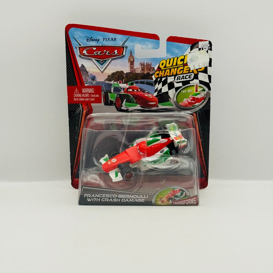 Disney Pixar Cars - FRANCESCO BERNOULLI WITH CRASH DAMAGE QUICK CHANGERS - 1:55