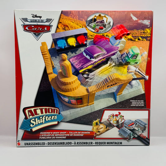 Disney Pixar Cars - ACTION SHIFTERS RAMONE'S BODY SHOP PLAYSET - 1:55 Diecast
