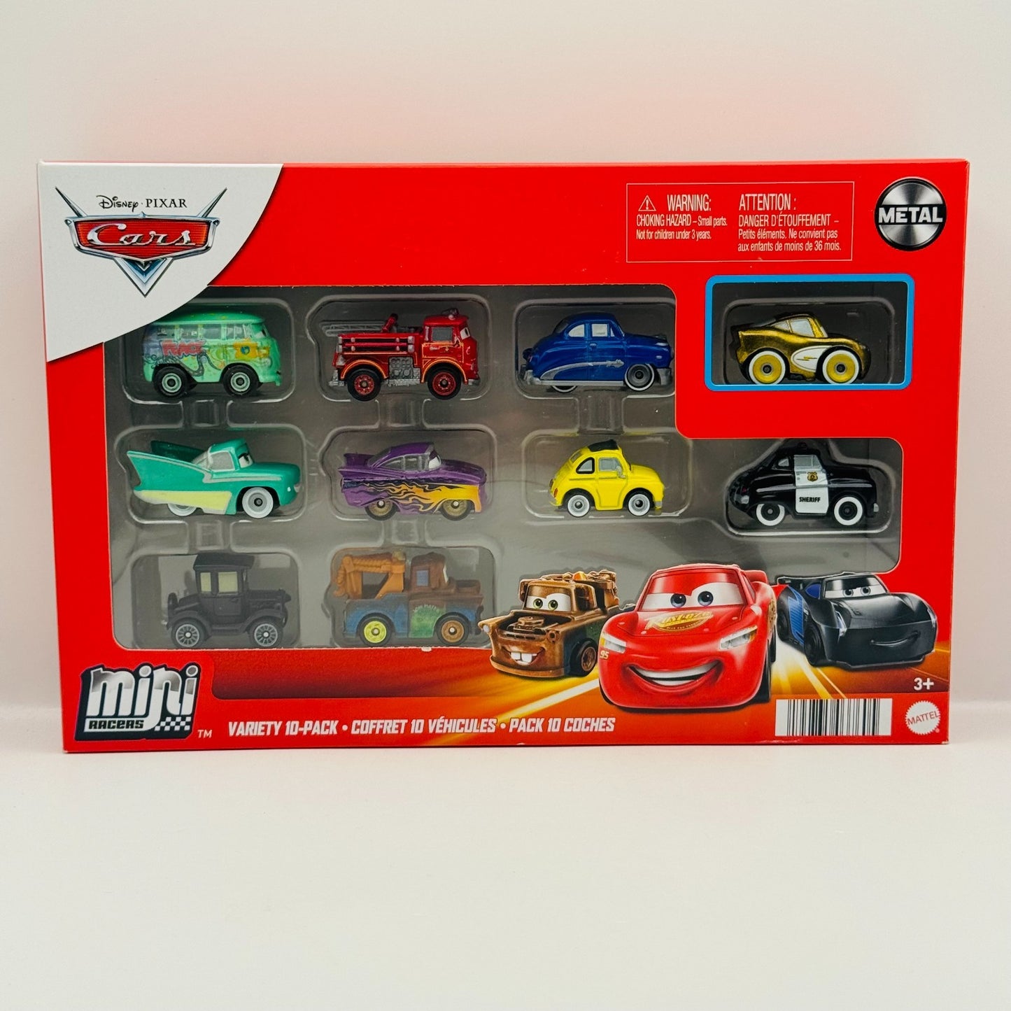 Disney Pixar Cars - GOLDEN CRUISIN' MCQUEEN VARIETY 10-PACK + RED - 1:55 Diecast