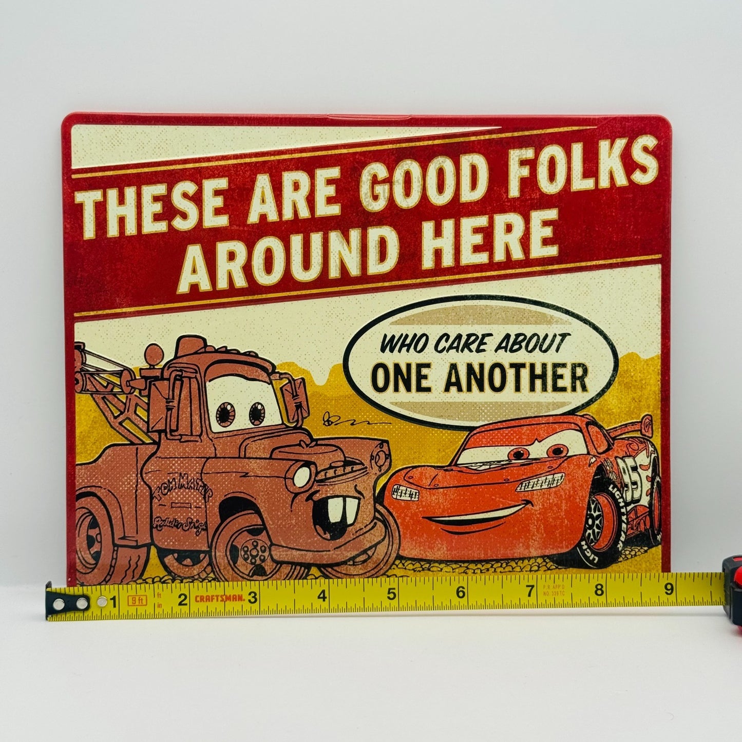 Disney Pixar Cars - MCQUEEN & MATER HALLMARK TIN WALL ART SIGN