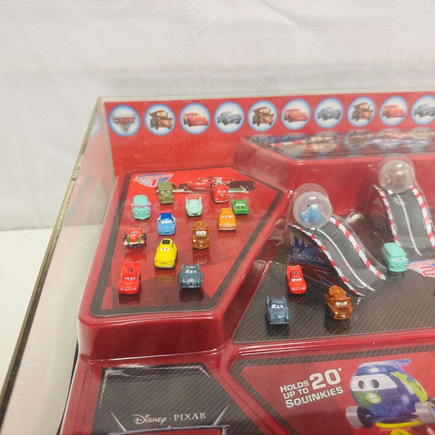 Disney Pixar Cars - CARS 2 SQUINKIES TARGET STORE DISPLAY IN GLASS CASE