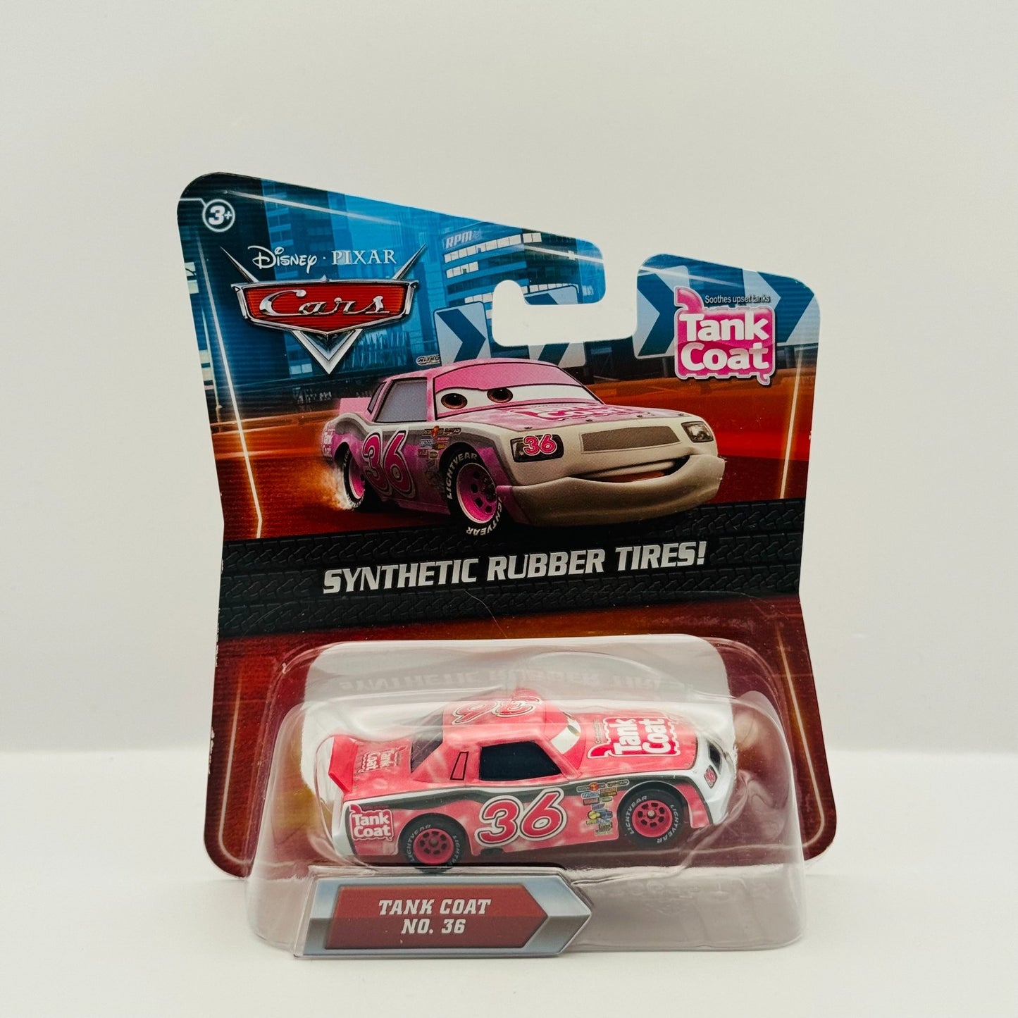 Disney Pixar Cars - EUGENE CARBURESKI TANK COAT Rubber Tires 2010 - 1:55 Diecast