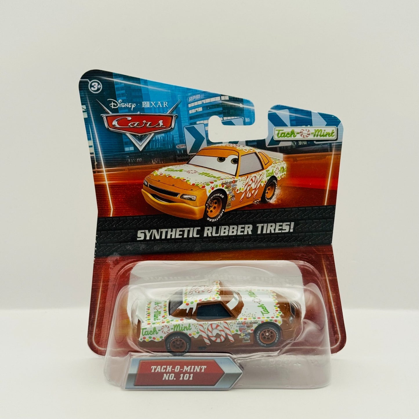 Disney Pixar Cars - TACH O MINT GREG CANDYMAN Rubber Tires Piston - 1:55 Diecast