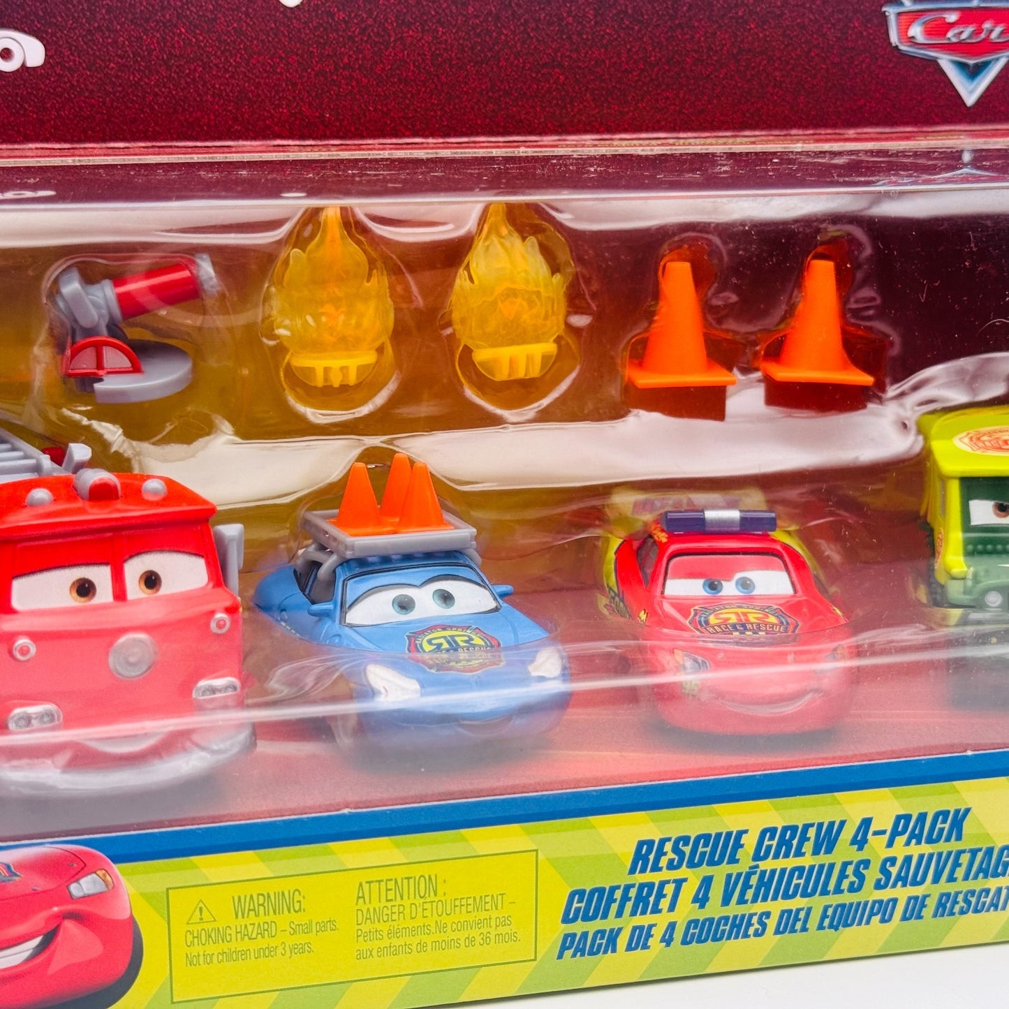 Disney Pixar Cars - NEON RACE & RESCUE 4-PACK RED, SARGE, SALLY - 1:55 Diecast