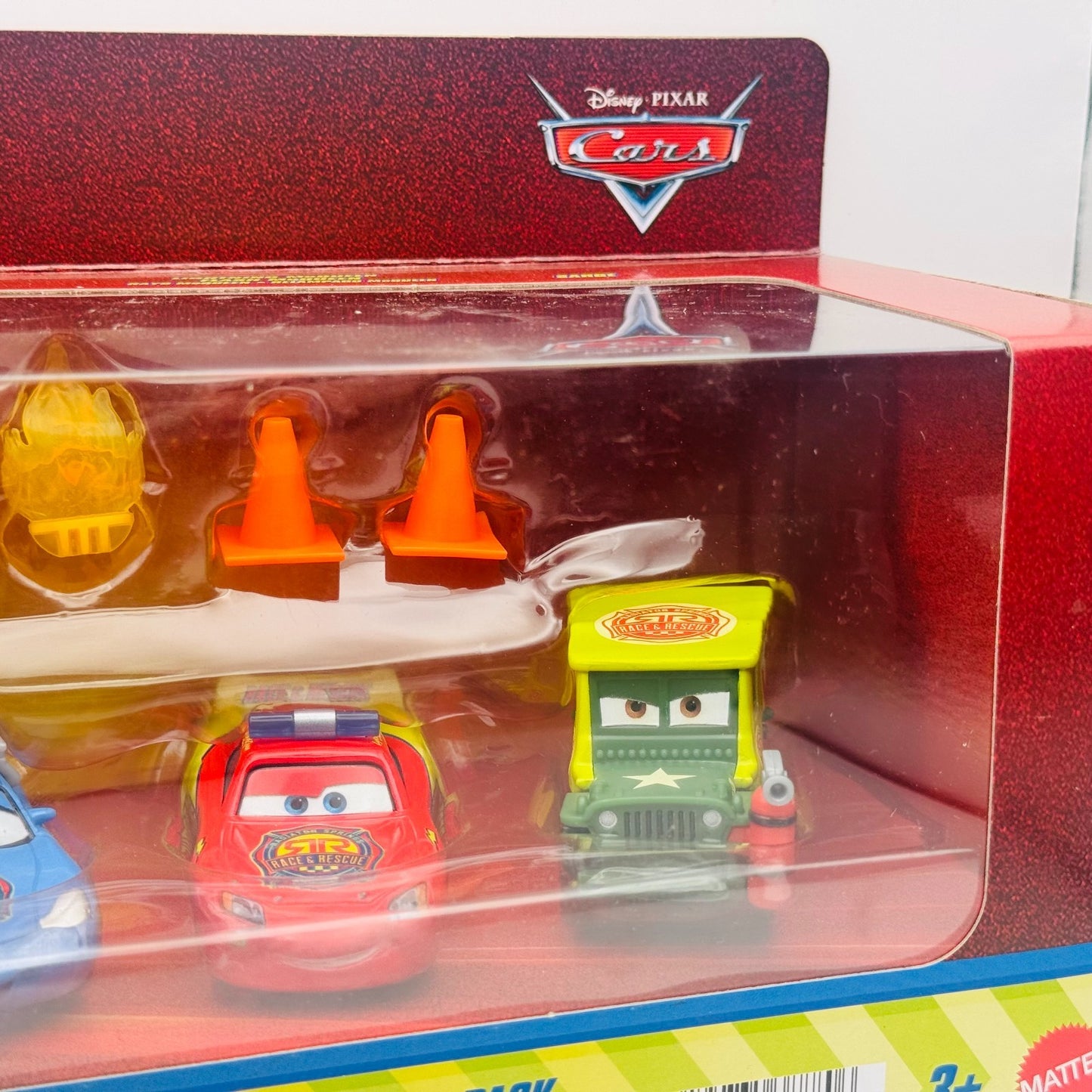Disney Pixar Cars - NEON RACE & RESCUE 4-PACK RED, SARGE, SALLY - 1:55 Diecast