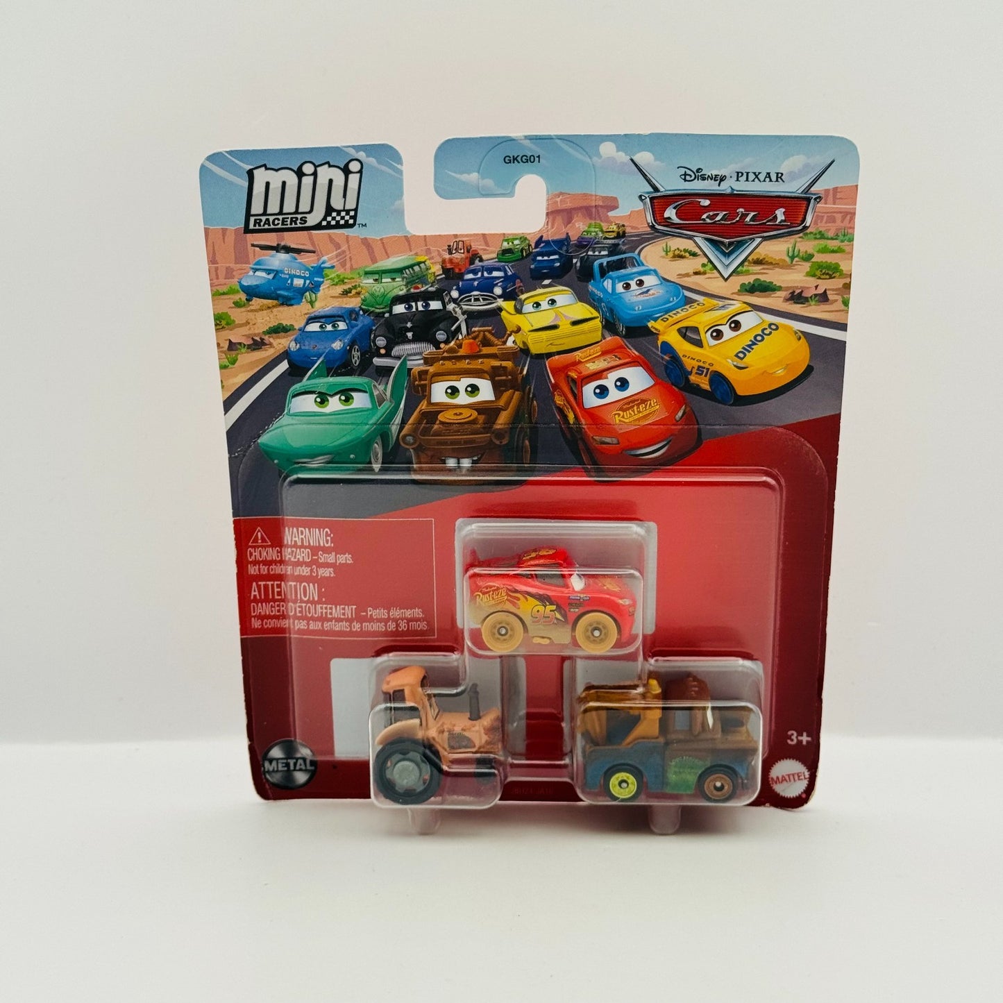 Disney Pixar Cars - Mini Racers TRACTOR DIRT TRACK MCQUEEN MATER 3-PK - Diecast