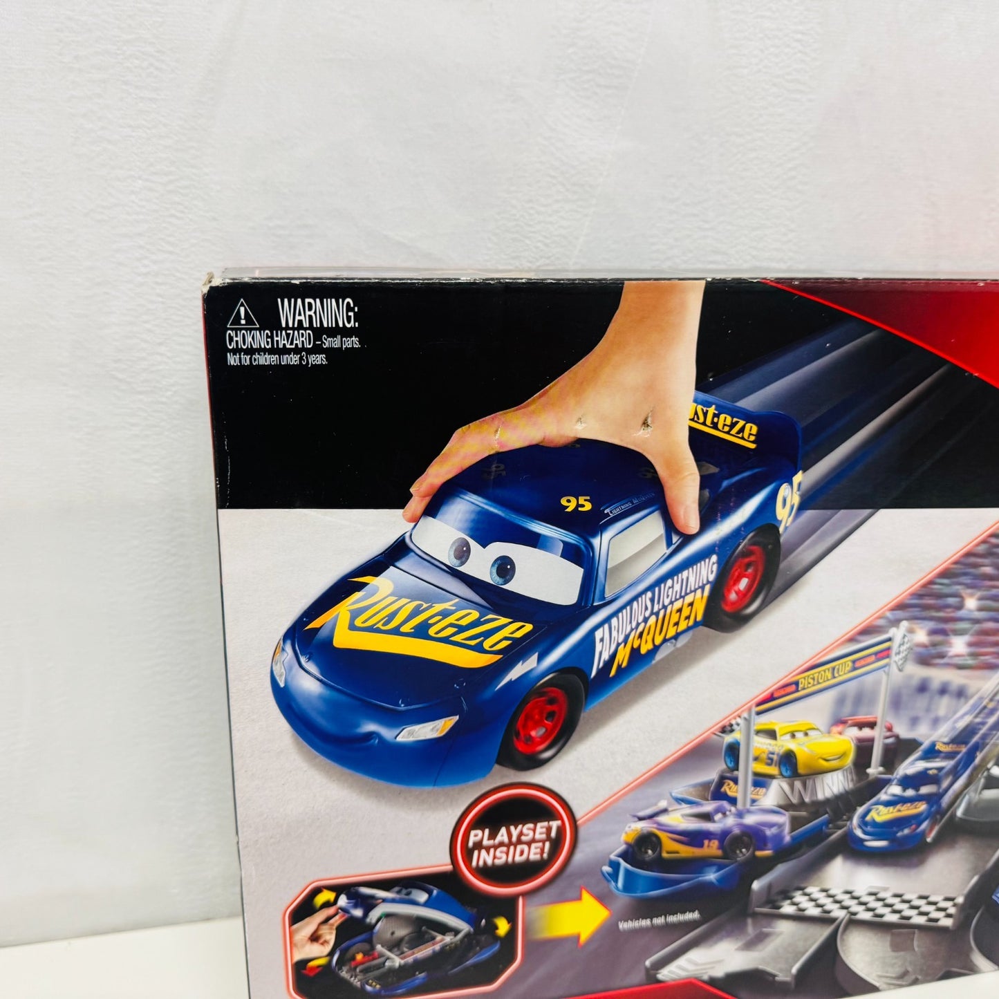 Disney Pixar Cars - TRANSFORMING FABULOUS LIGHTNING MCQUEEN PLAYSET - 1:55 Scale