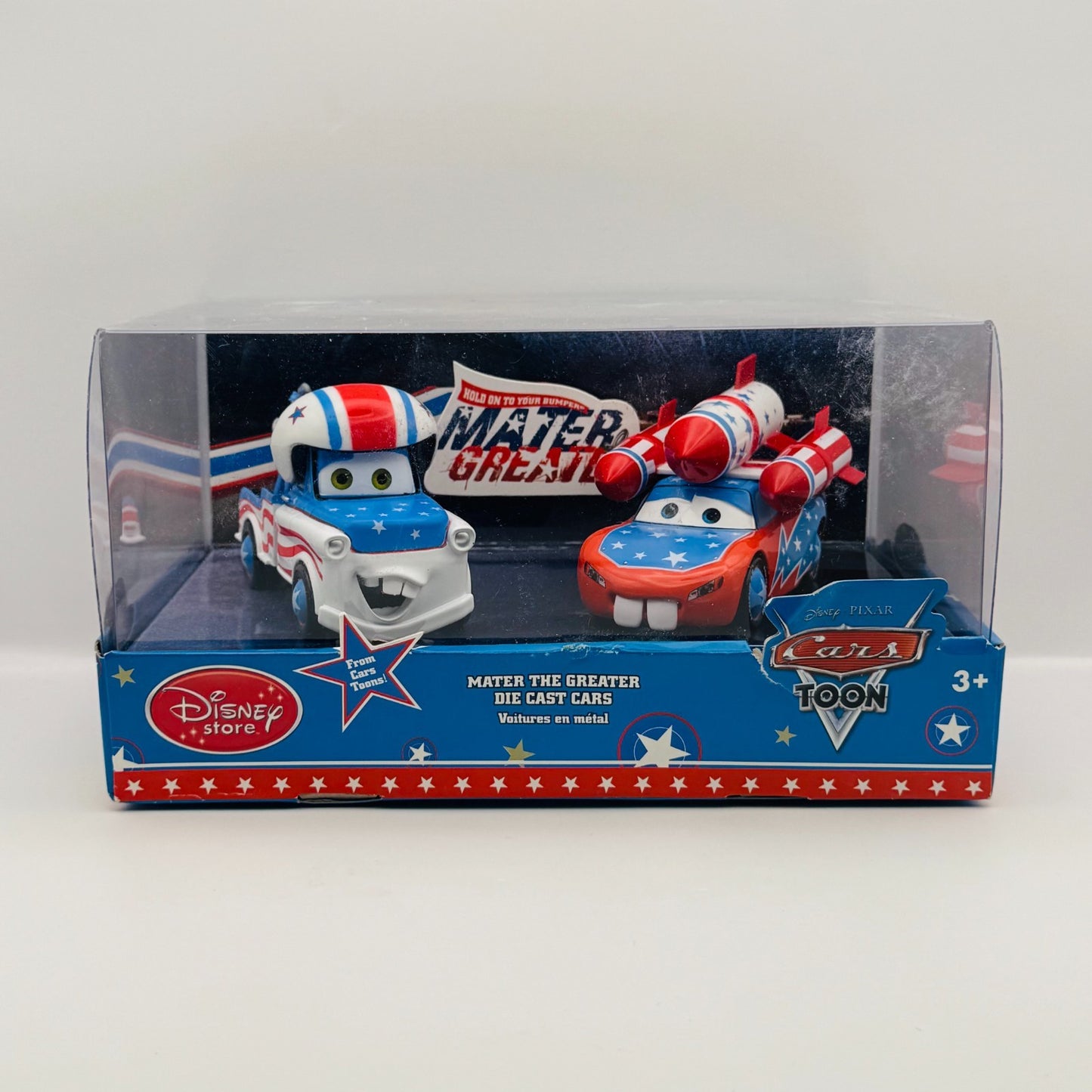 Disney Pixar Cars MATER THE GREATER DAREDEVIL MCQUEEN Disney Store 1:43 Diecast
