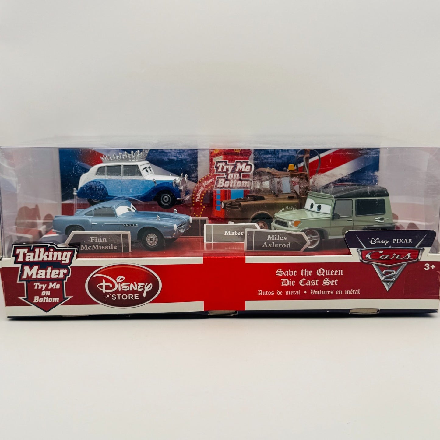 Disney Pixar Cars - SAVE THE QUEEN TALKING MATER FINN Disney Store -1:43 Diecast
