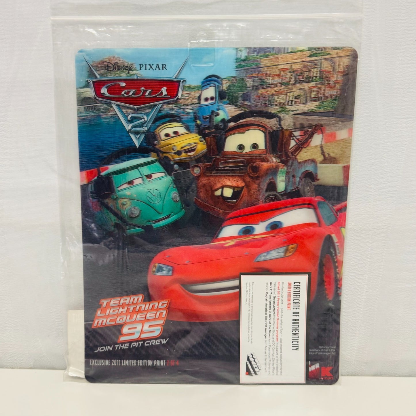 Disney Pixar Cars - CARS 2 LENTICULAR HOLOGRAM KMART POSTER