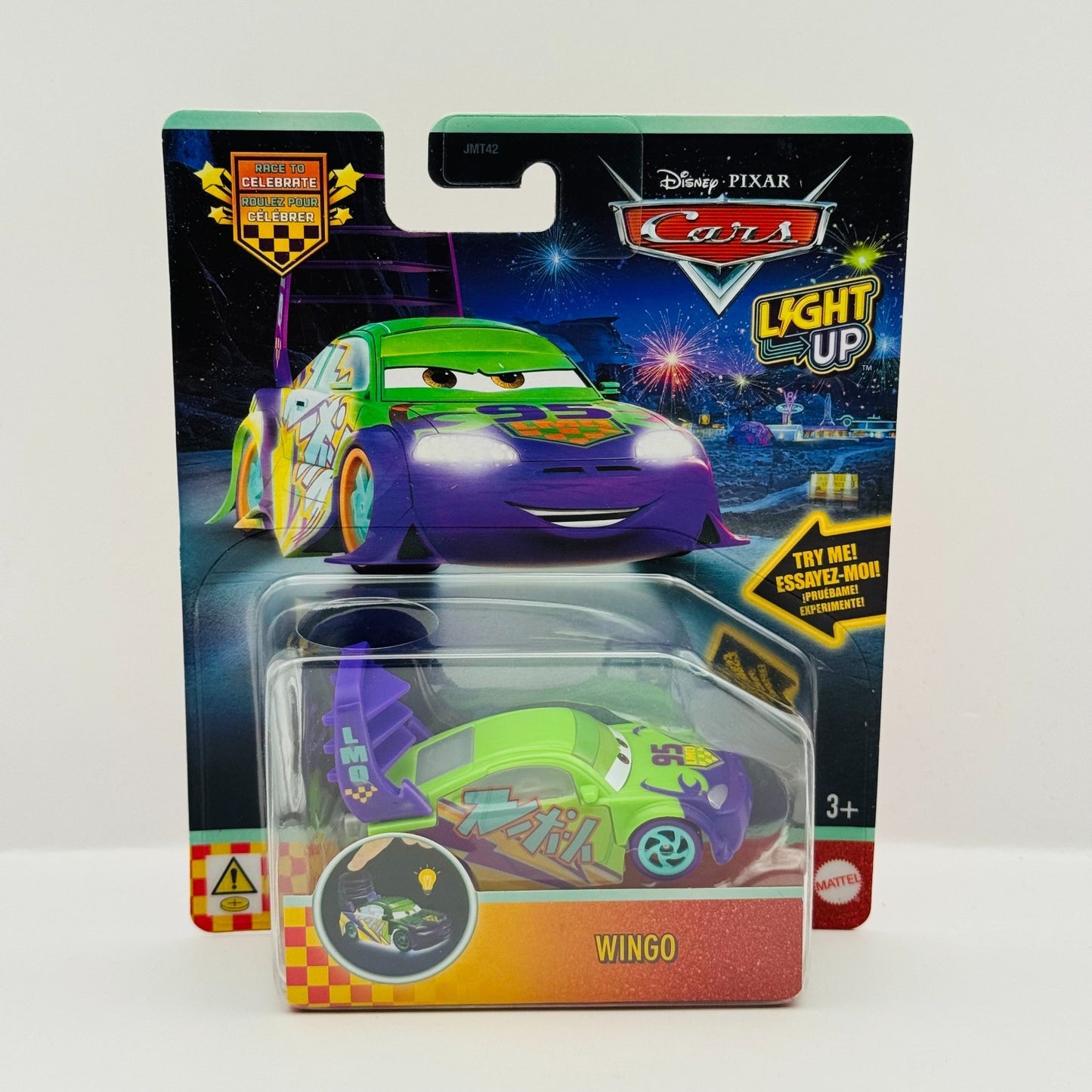Disney Pixar Cars - RACE TO CELEBRATE LIGHT-UP WINGO - 1:55 Scale
