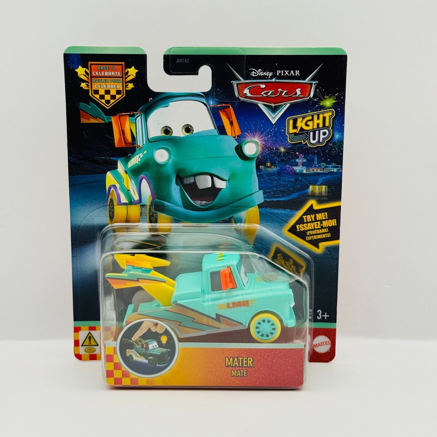 Disney Pixar Cars - RACE TO CELEBRATE LIGHT-UP MATER - 1:55 Scale