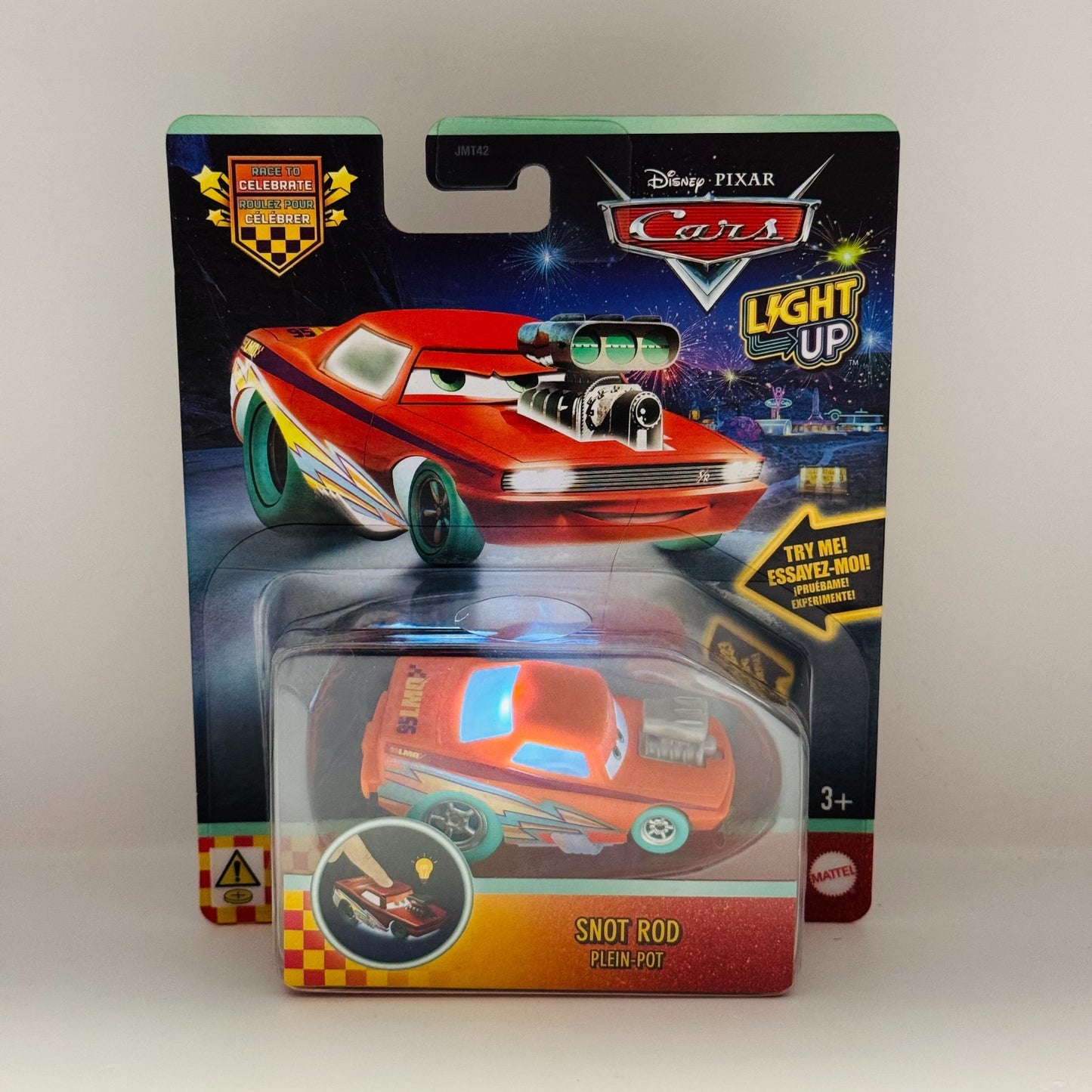 Disney Pixar Cars - RACE TO CELEBRATE LIGHT-UP SNOT ROD - 1:55 Scale