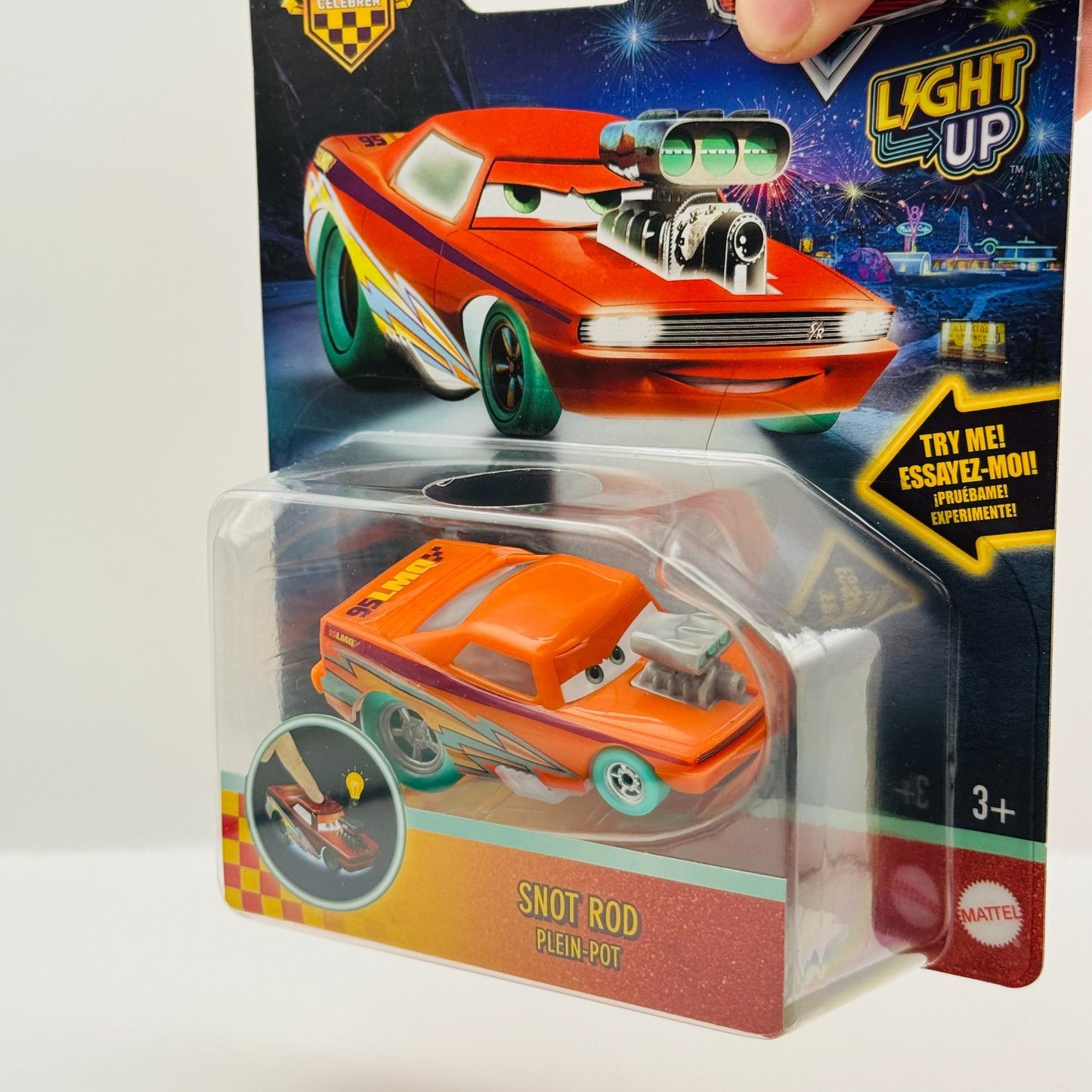 Disney Pixar Cars - RACE TO CELEBRATE LIGHT-UP SNOT ROD - 1:55 Scale