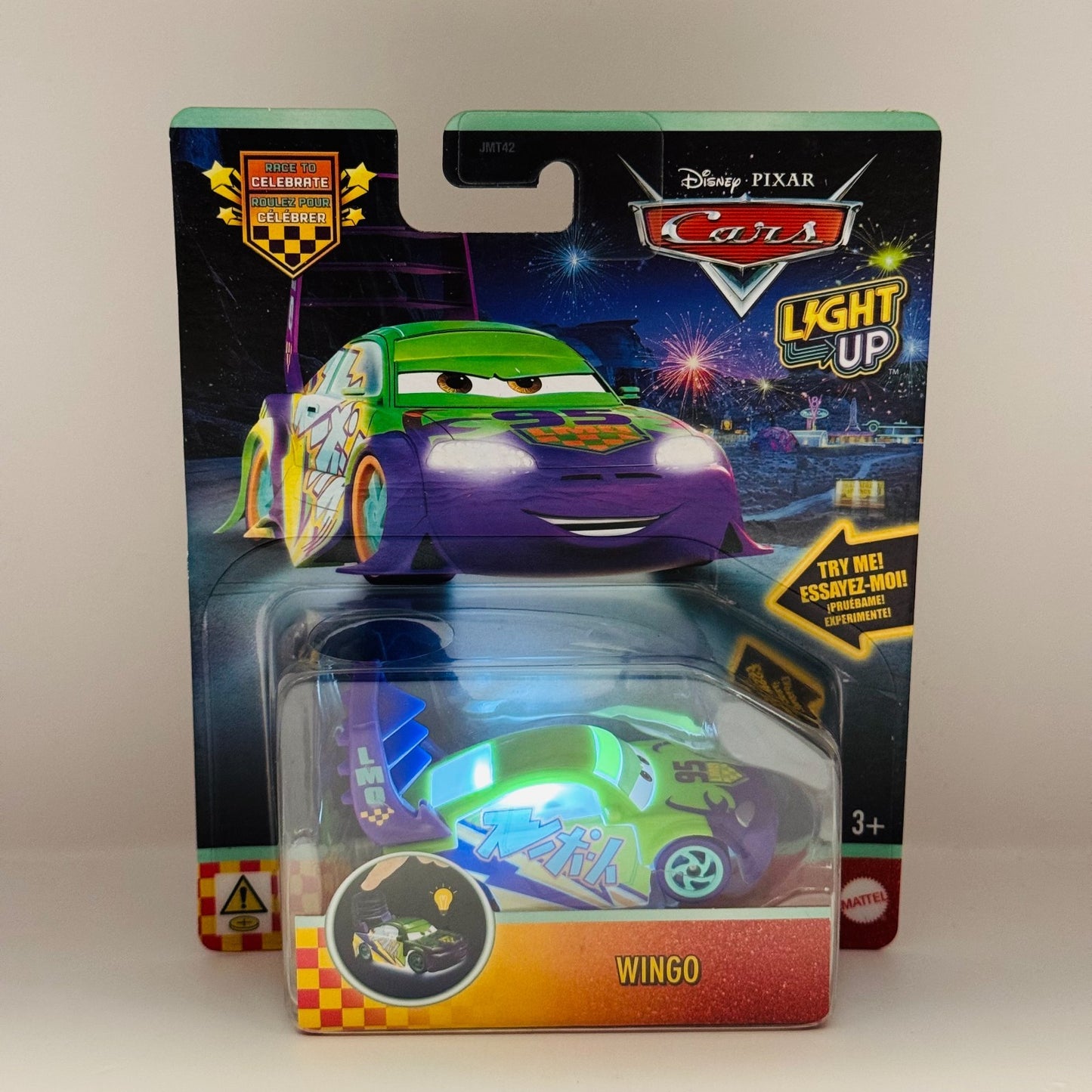 Disney Pixar Cars - RACE TO CELEBRATE LIGHT-UP COMPLETE 8 CAR CASE - 1:55 Scale