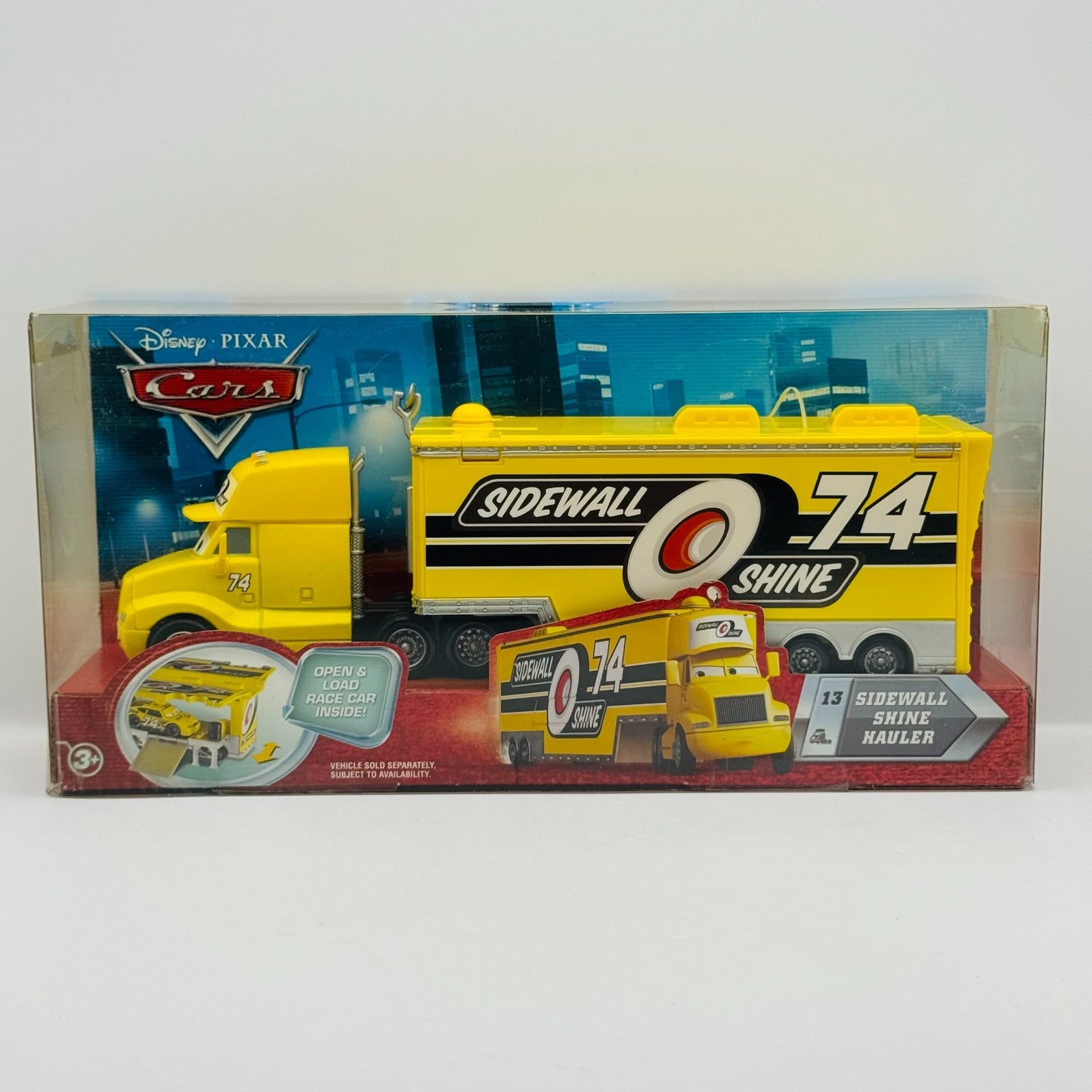 Disney Pixar Cars - SIDEWALL SHINE HAULER Truck & Trailer 2010 - 1:55 Diecast