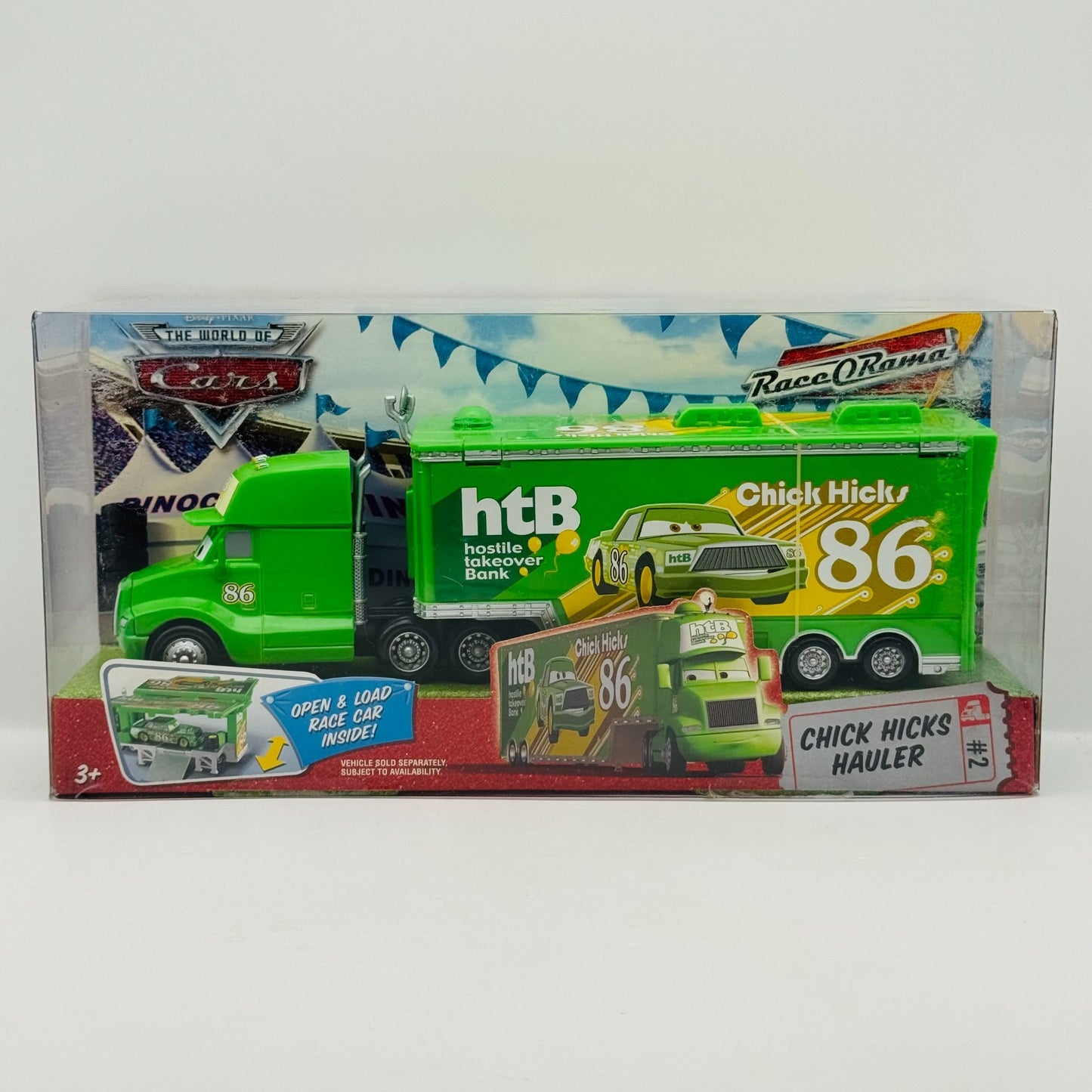 Disney Pixar Cars - CHICK HICKS HTB HAULER Truck & Trailer 2009 - 1:55 Diecast