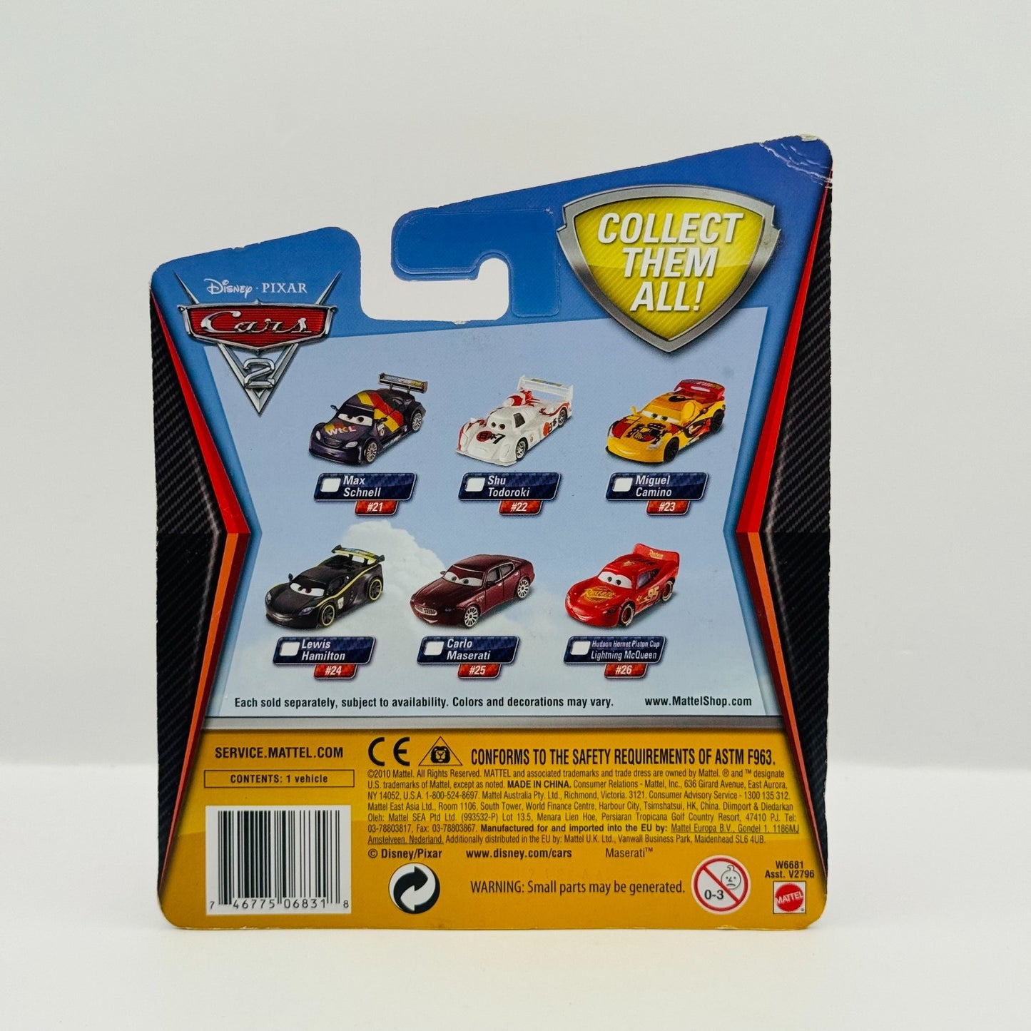 Disney Pixar Cars - HHPC HUDSON HORNET PISTON CUP MCQUEEN Cars 2 - 1:55 Diecast