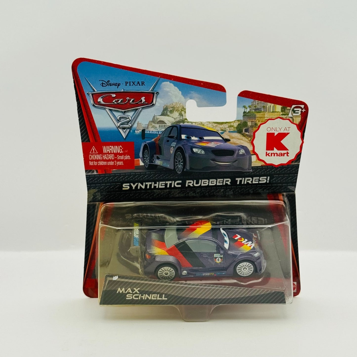 Disney Pixar Cars - MAX SCHNELL RUBBER TIRES Cars 2 2011 - 1:55 Diecast