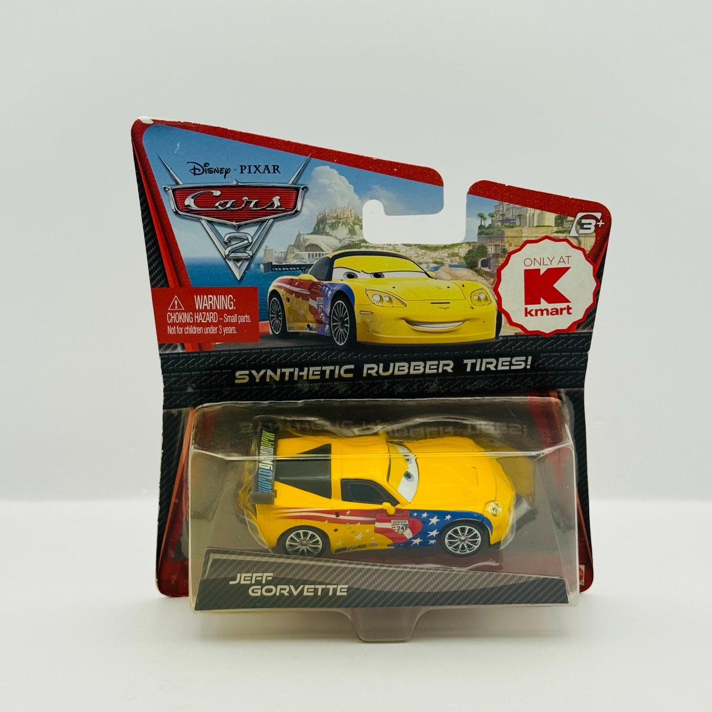Disney Pixar Cars - JEFF GORVETTE RUBBER TIRES Cars 2 2011 - 1:55 Diecast