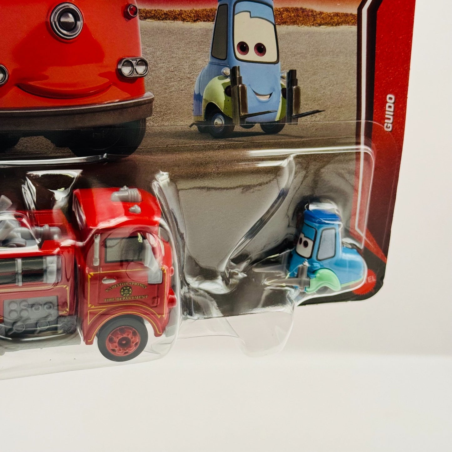 Disney Pixar Cars - RED FIRETRUCK & GUIDO - 1:55 Diecast