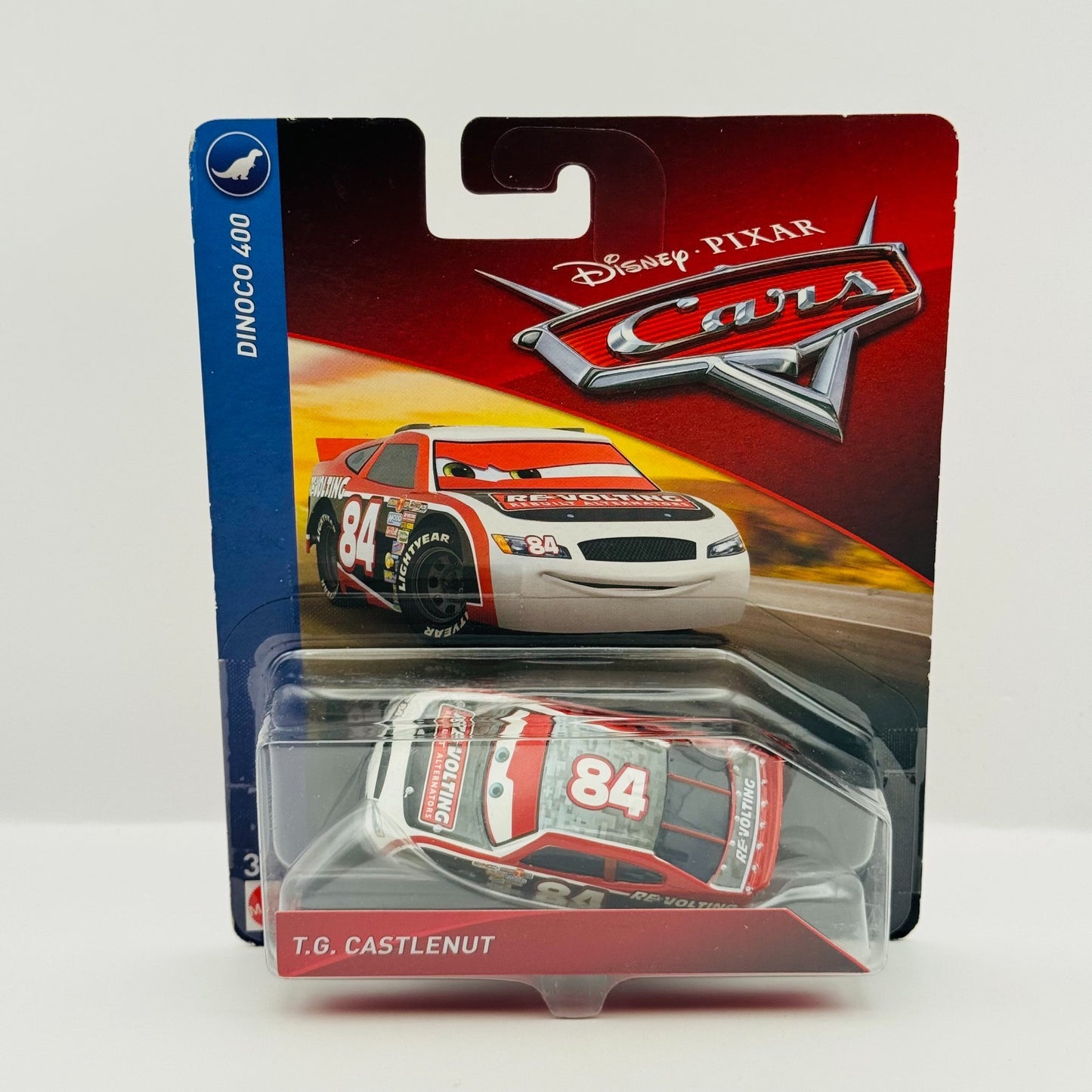 Disney Pixar Cars - T.G. CASTLENUT RE-VOLTING Dinoco 400 2018 - 1:55 Diecast