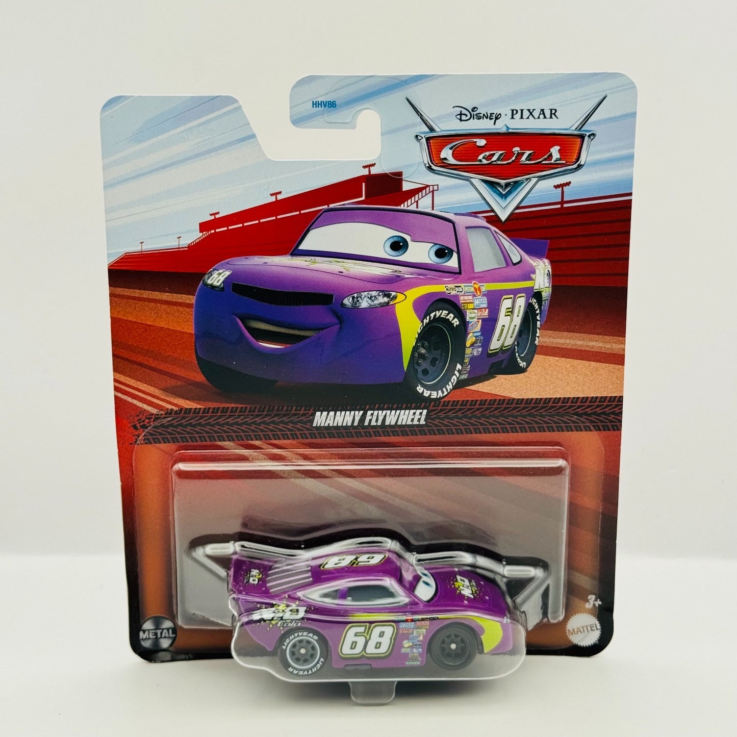 Disney Pixar Cars - MANNY FLYWHEEL N2O COLA UNPAINTED WHEEL ERROR - 1:55 Diecast