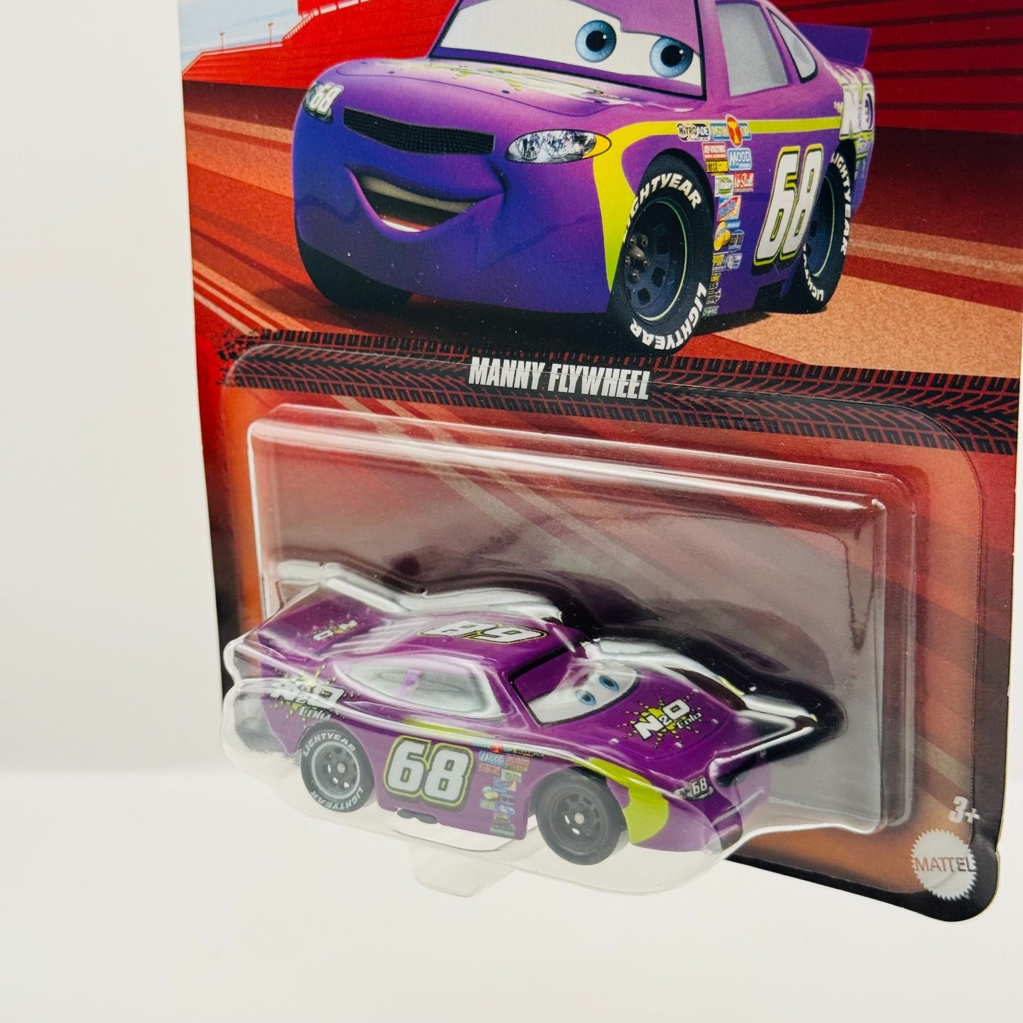 Disney Pixar Cars - MANNY FLYWHEEL N2O COLA UNPAINTED WHEEL ERROR - 1:55 Diecast
