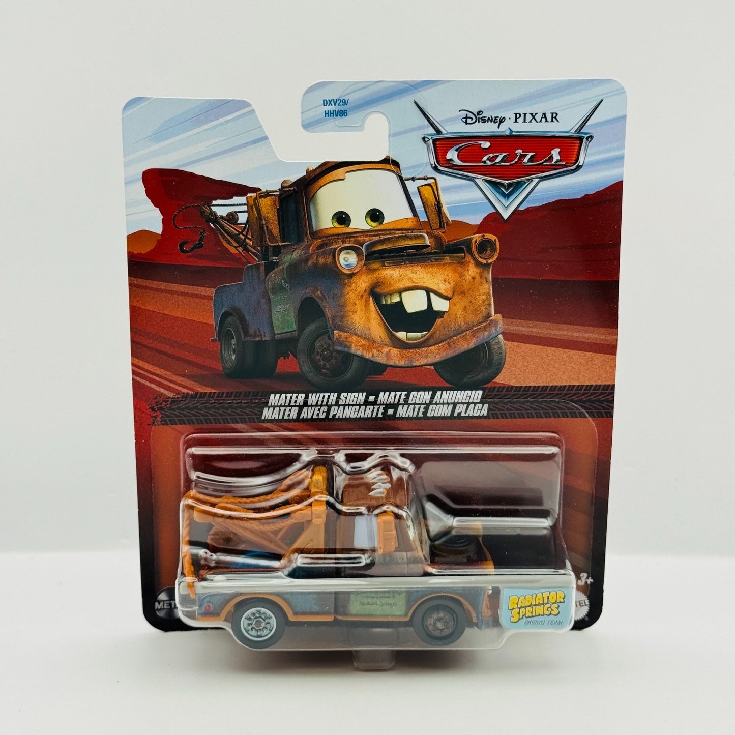 Disney Pixar Cars - PIT CREW MEMBER MATER WITH SIGN 2024 - 1:55 Diecast