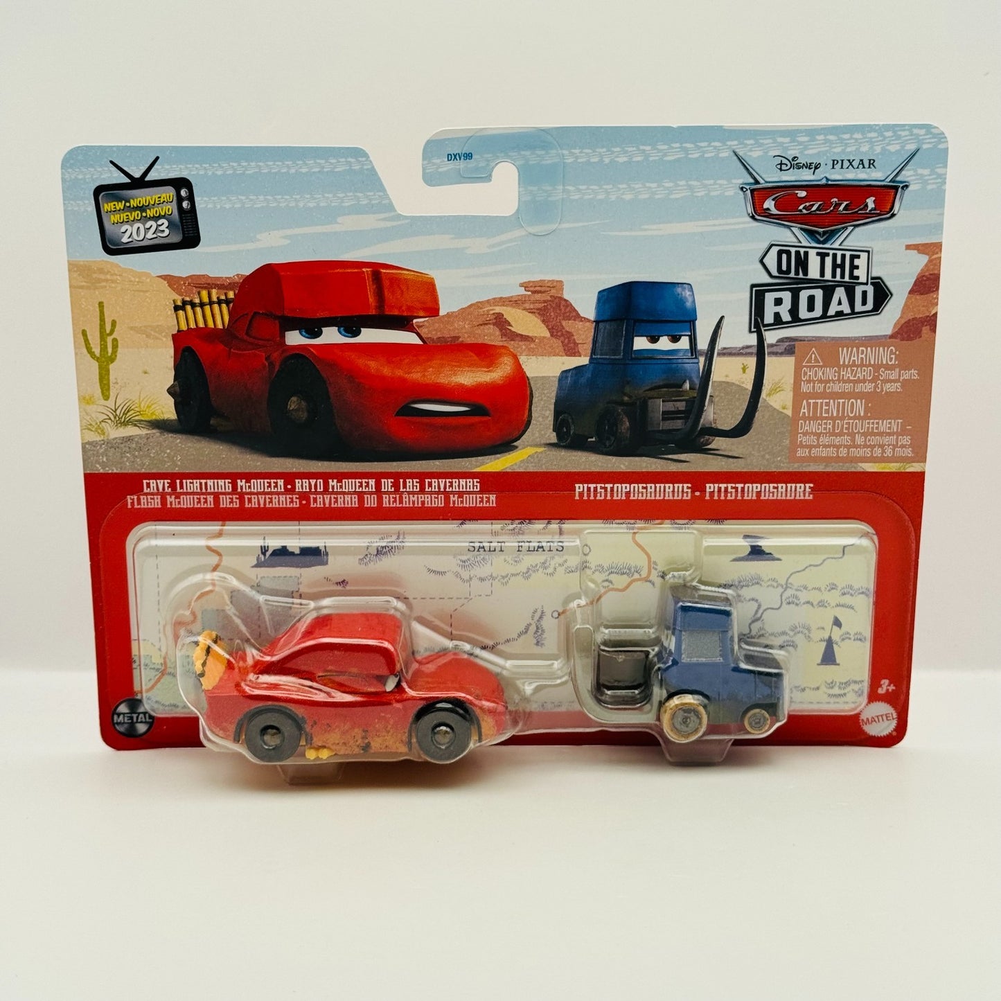Disney Pixar Cars - CAVE MCQUEEN & PITSTOPOSARUS DINO On The Road - 1:55 Diecas