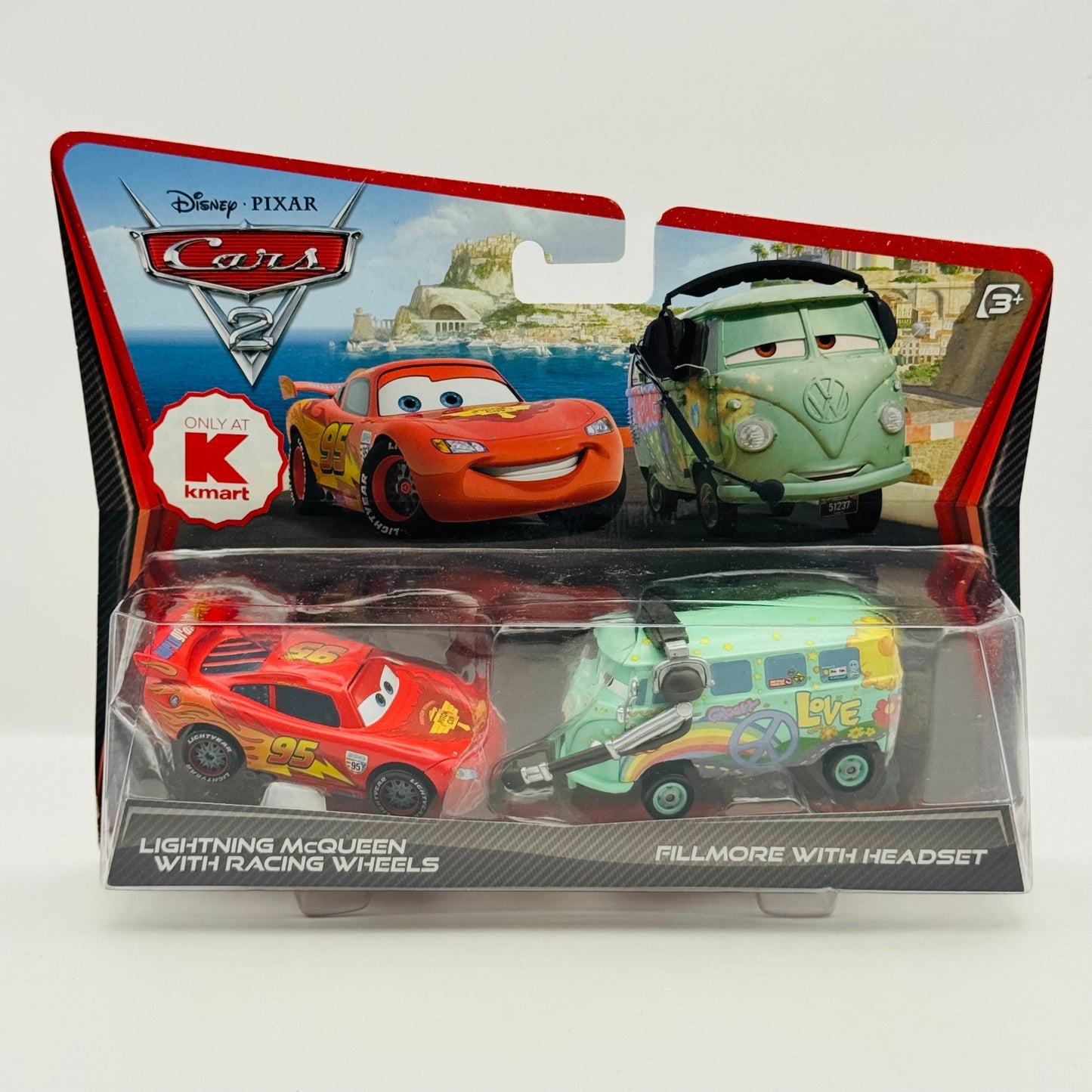 Disney Pixar Cars - MCQUEEN & RACE TEAM FILLMORE WITH HEADSET 2011- 1:55 Diecast