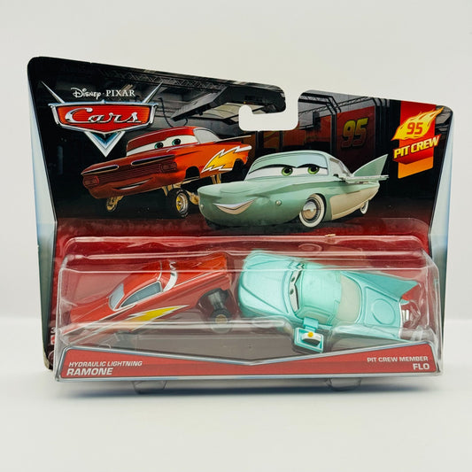 Disney Pixar Cars HYDRAULIC LIGHTNING RAMONE PIT CREW FLO WITH TRAY 1:55 Diecast