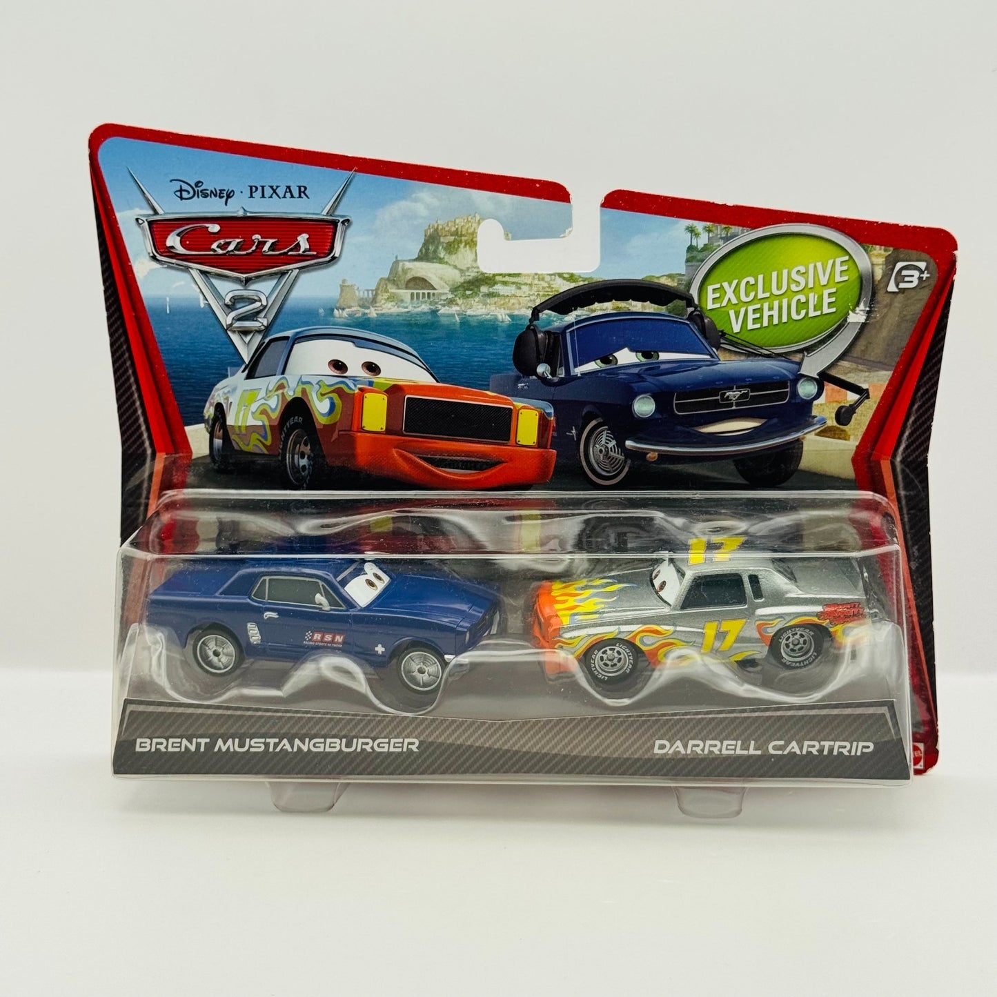 Disney Pixar Cars - DARRELL CARTRIP & BRENT MUSTANGBURGER Cars 2 - 1:55 Diecast