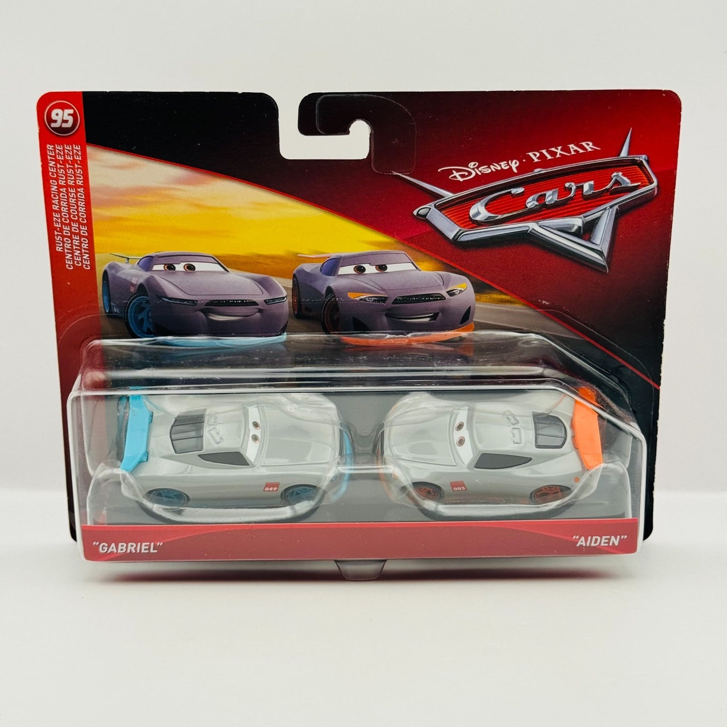 Disney Pixar Cars - GABRIEL & AIDEN ORANGE & BLUE TRAINEES RRC 2018 1:55 Diecast