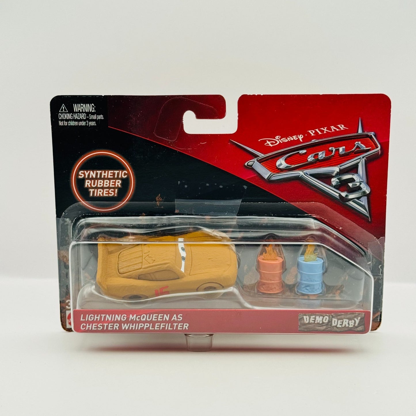 Disney Pixar Cars - CHESTER WHIPPLEFILTER RUBBER TIRES Demo Derby - 1:55 Diecast