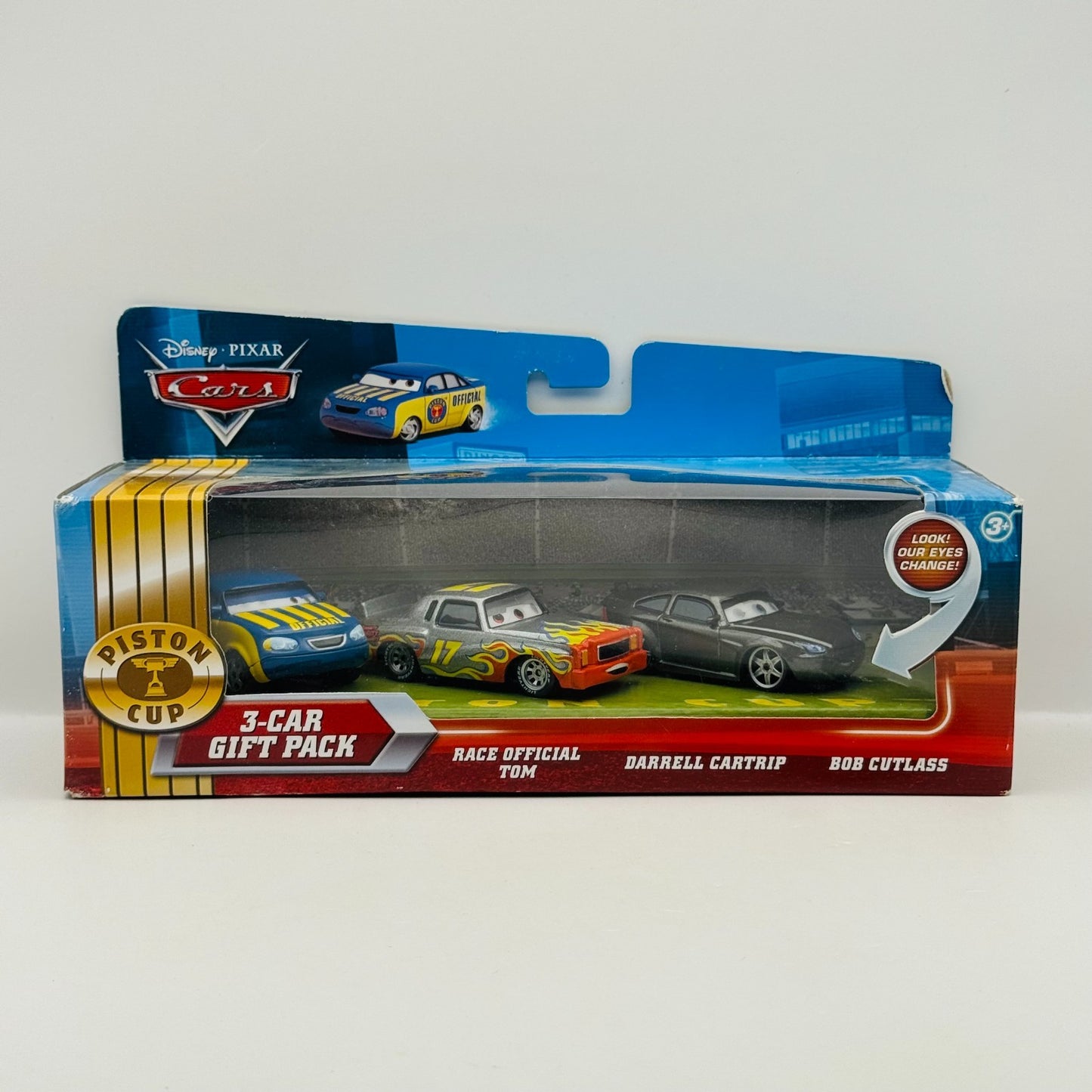 Disney Pixar Cars - LENTICULAR 3-PK DARRELL BOB CUTLASS Eyes Change 1:55 Diecast