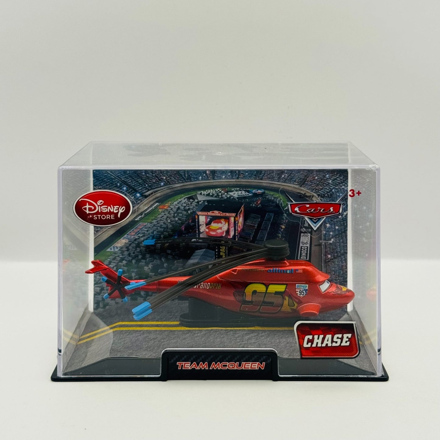 Disney Pixar Cars - TEAM MCQUEEN HELICOPTER *CHASE* Disney Store - 1:43 Diecast