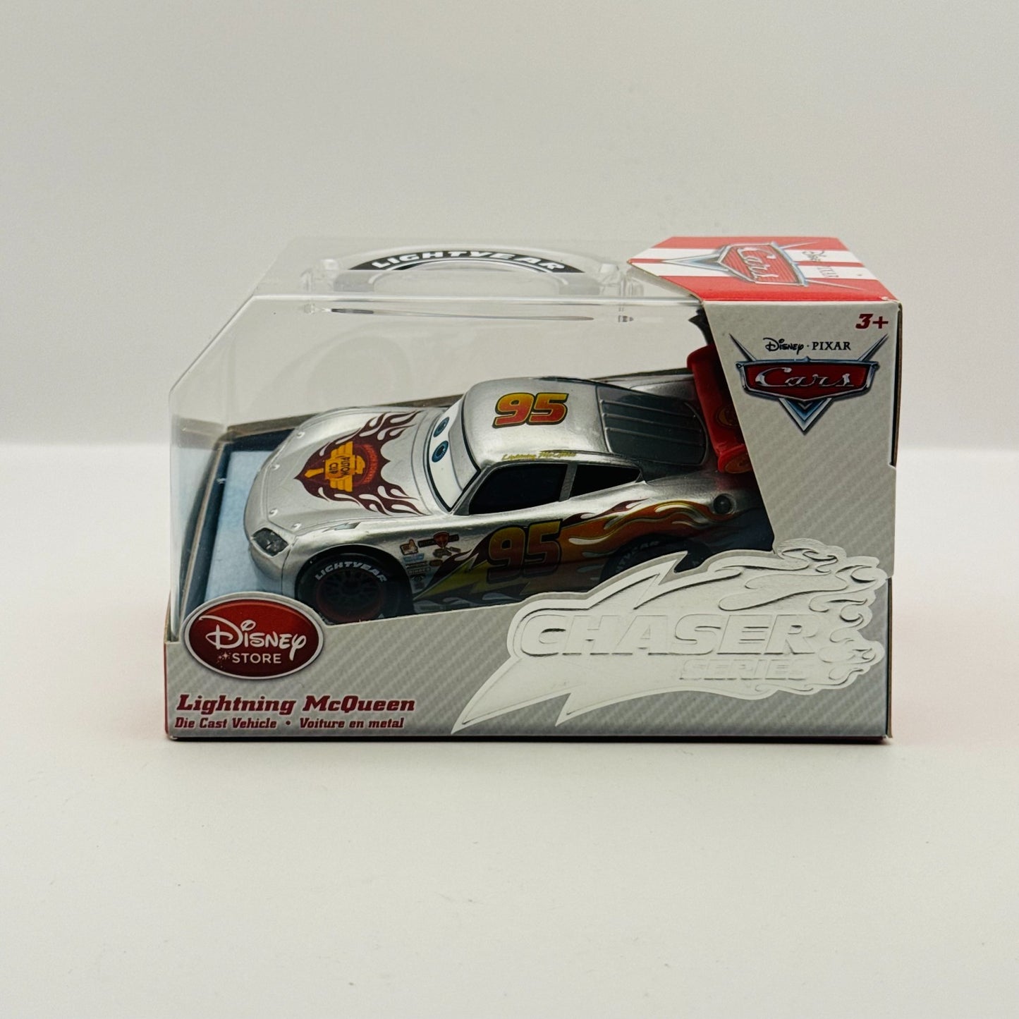 Disney Pixar Cars - SILVER RS TEAM MCQUEEN *CHASER* Disney Store - 1:43 Diecast