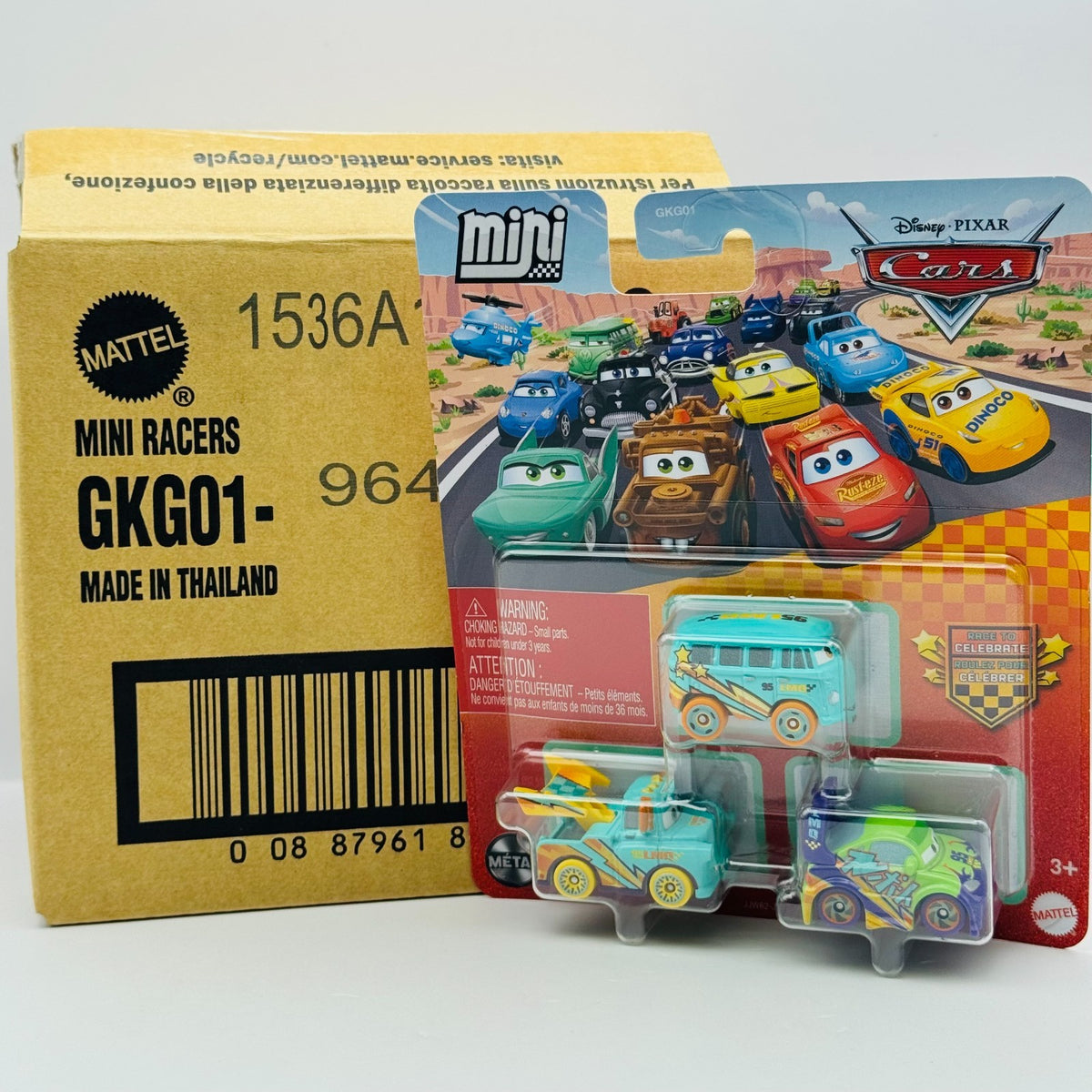 Disney Pixar Cars - Mini Racers CASE J 6-PK RACE TO CELEBRATE 3-PKS 1:55 Diecast
