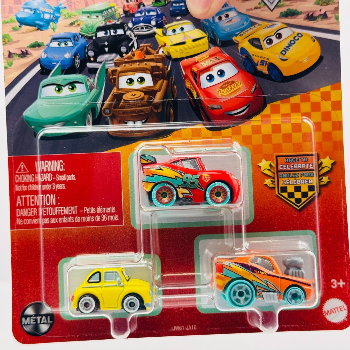 Disney Pixar Cars - Mini Racers RACE TO CELEBRATE MCQUEEN SNOT ROD 3-PK -Diecast