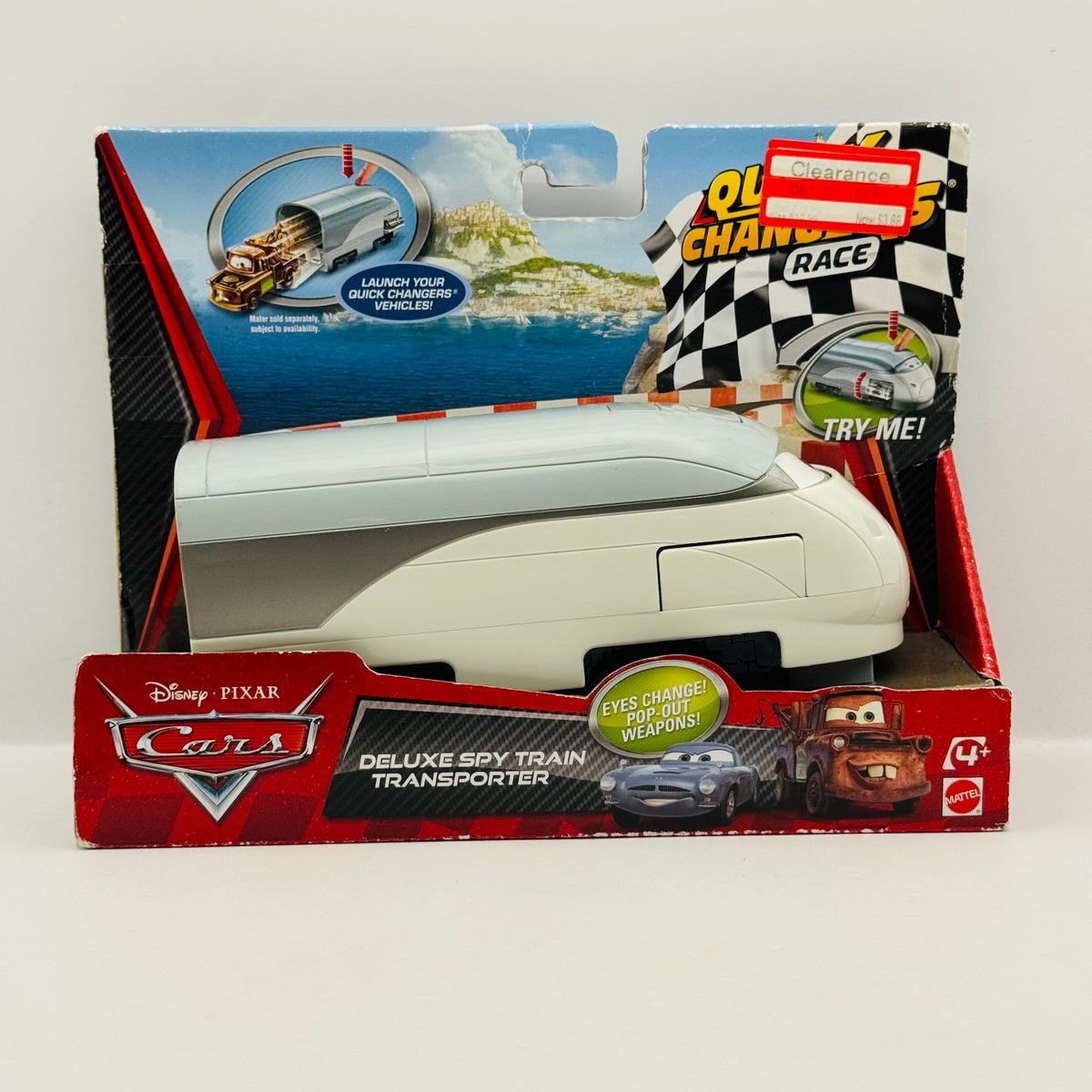 Disney Pixar Cars - QUICK CHANGERS STEPHENSON DELUXE SPY TRAIN - 1:55 Scale