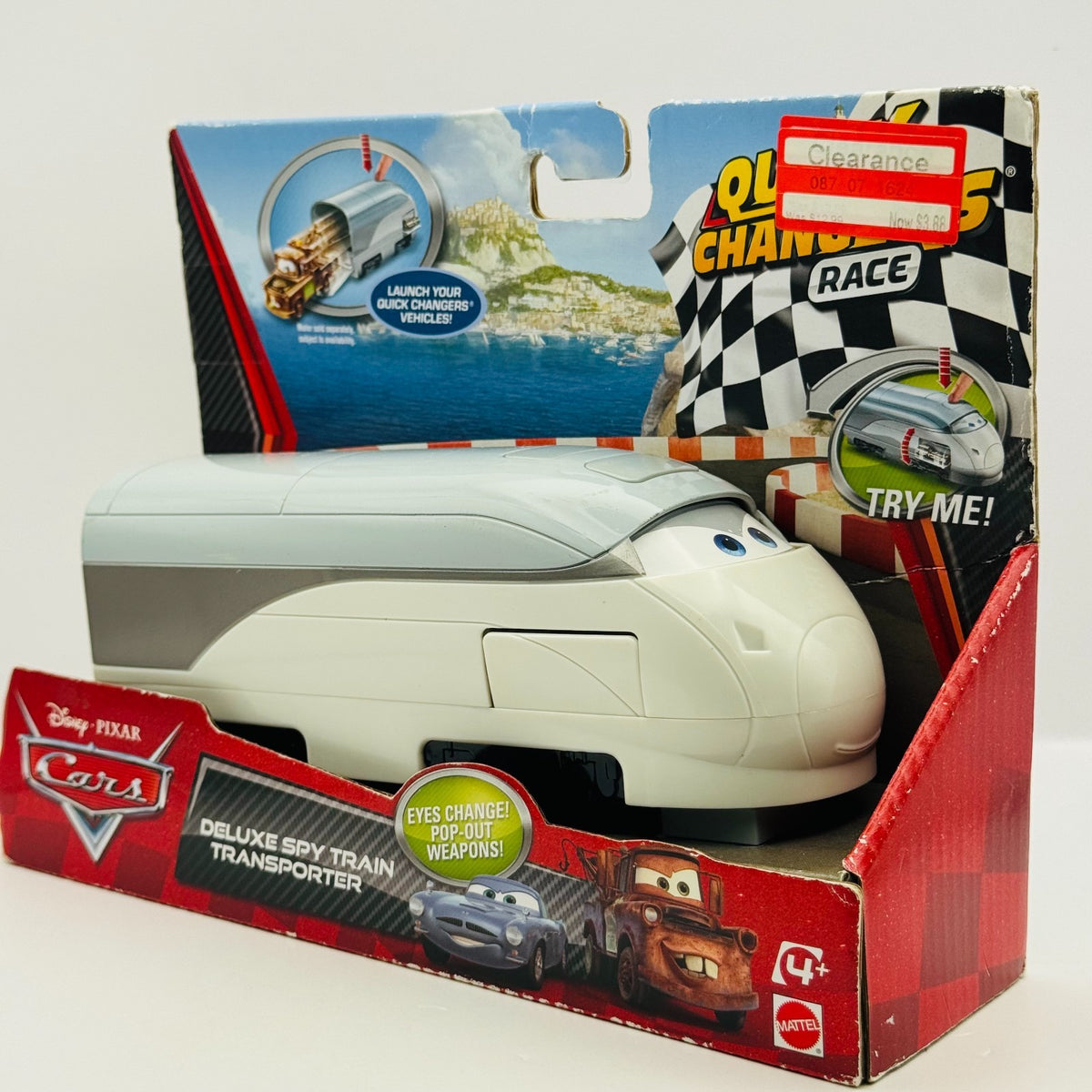 Disney Pixar Cars - QUICK CHANGERS STEPHENSON DELUXE SPY TRAIN - 1:55 Scale