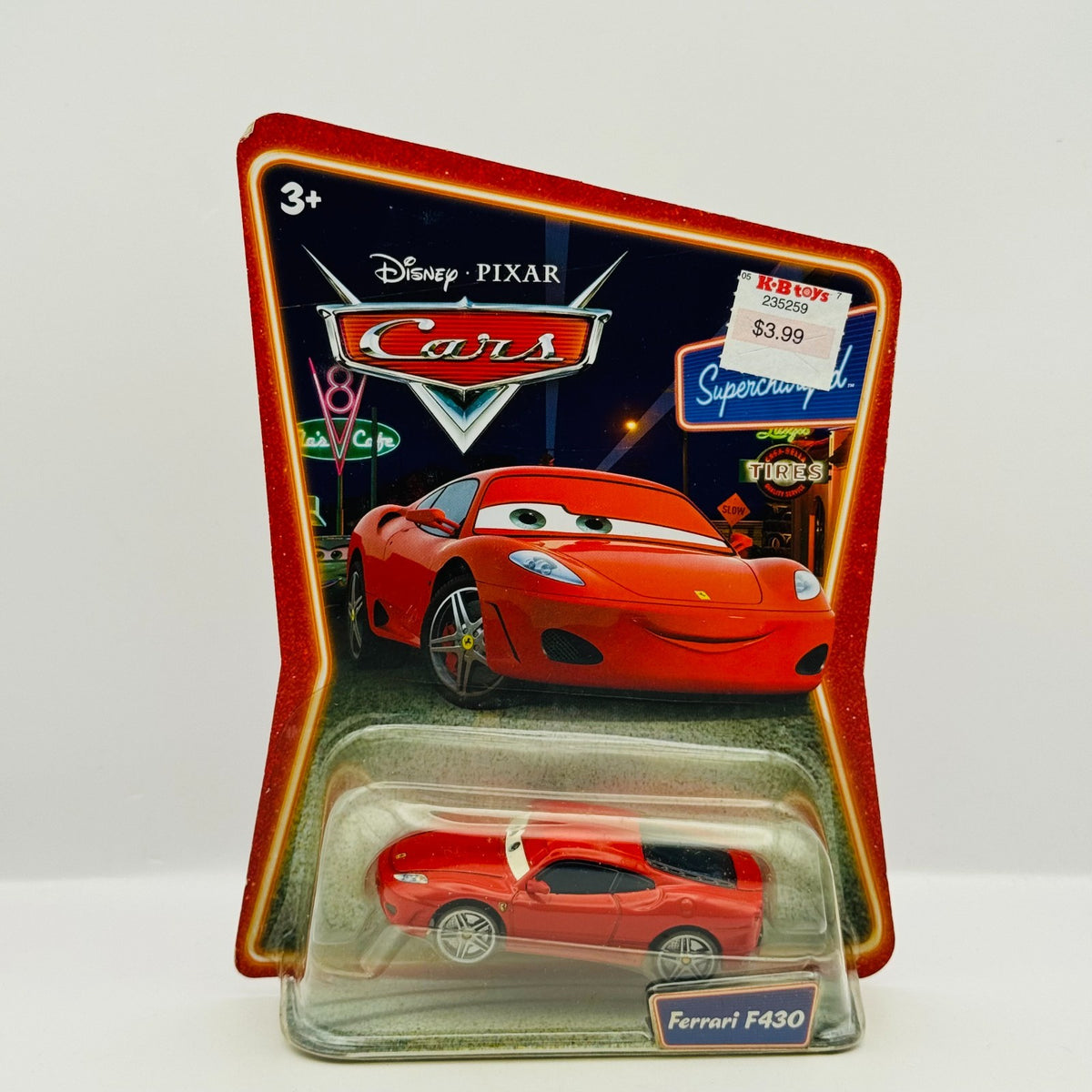 Disney Pixar Cars FERRARI F430 MICHAEL SCHUMACHER Supercharged 2007 1:55 Diecast