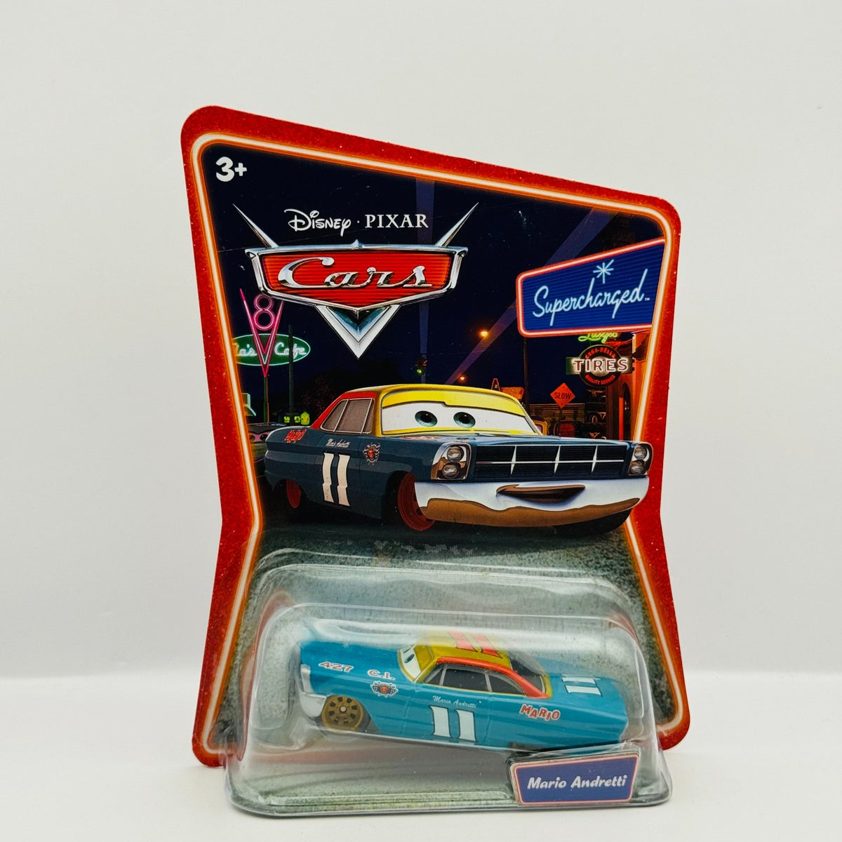 Disney Pixar Cars - MARIO ANDRETTI Supercharged 2007 - 1:55 Diecast