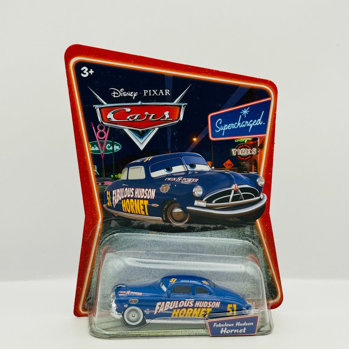 Disney Pixar Cars - FABULOUS HUDSON HORNET WHITEWALLS Supercharged- 1:55 Diecast