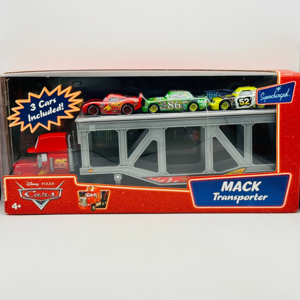 Disney Pixar Cars MACK TRANSPORTER HAULER CHICK HICKS Supercharged 1:55 Diecast