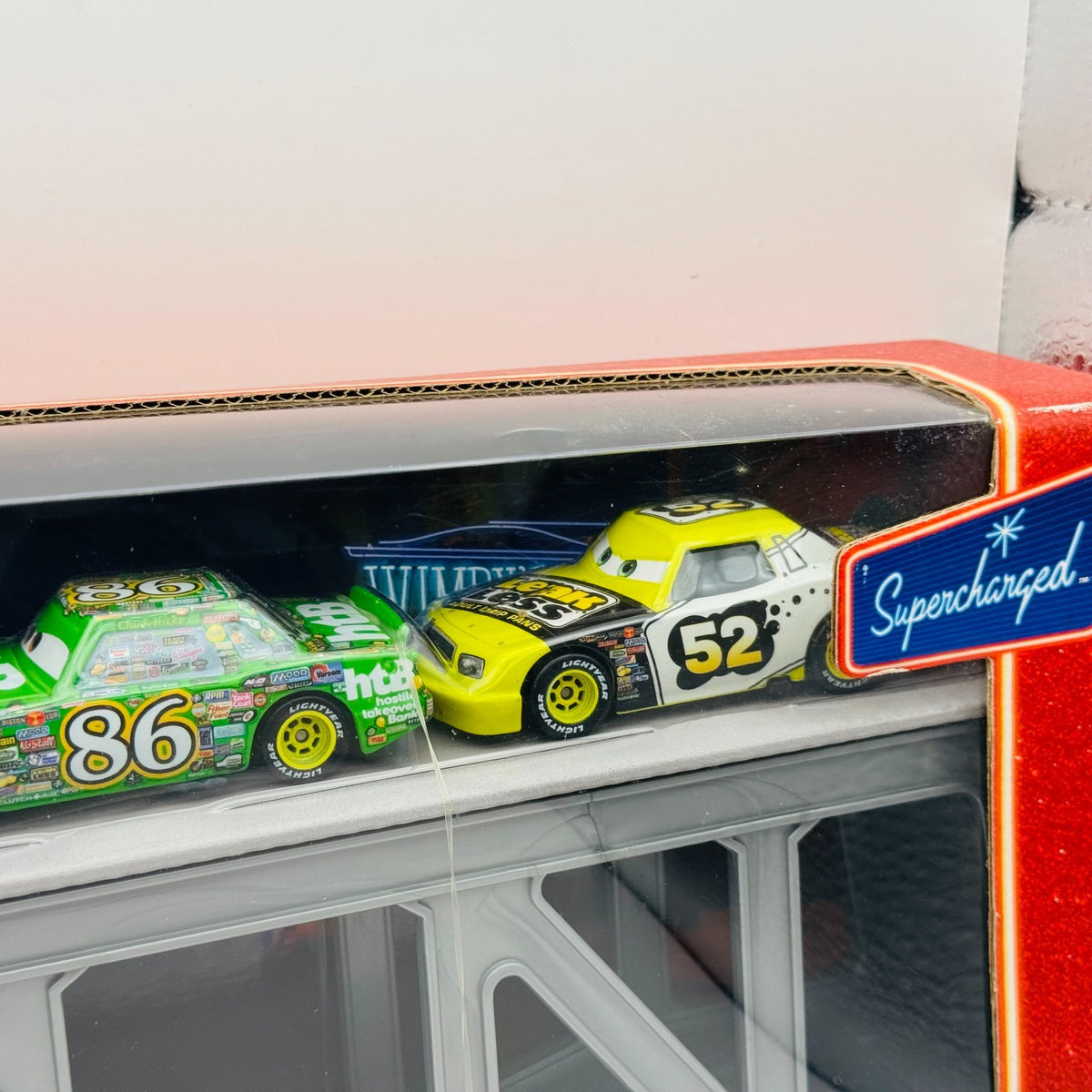 Disney Pixar Cars MACK TRANSPORTER HAULER CHICK HICKS Supercharged 1:55 Diecast