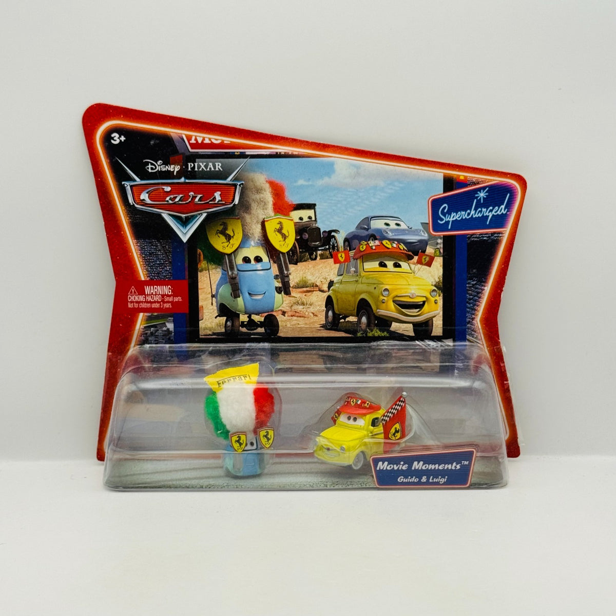 Disney Pixar Cars - FERRARI FANS LUIGI & GUIDO Supercharged 2007 - 1:55 Diecast